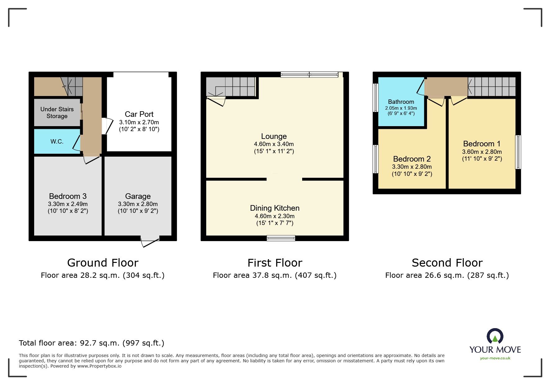 Floorplan of 3 bedroom Mid Terrace House for sale, Bilberry Rise, Haworth, West Yorkshire, BD22