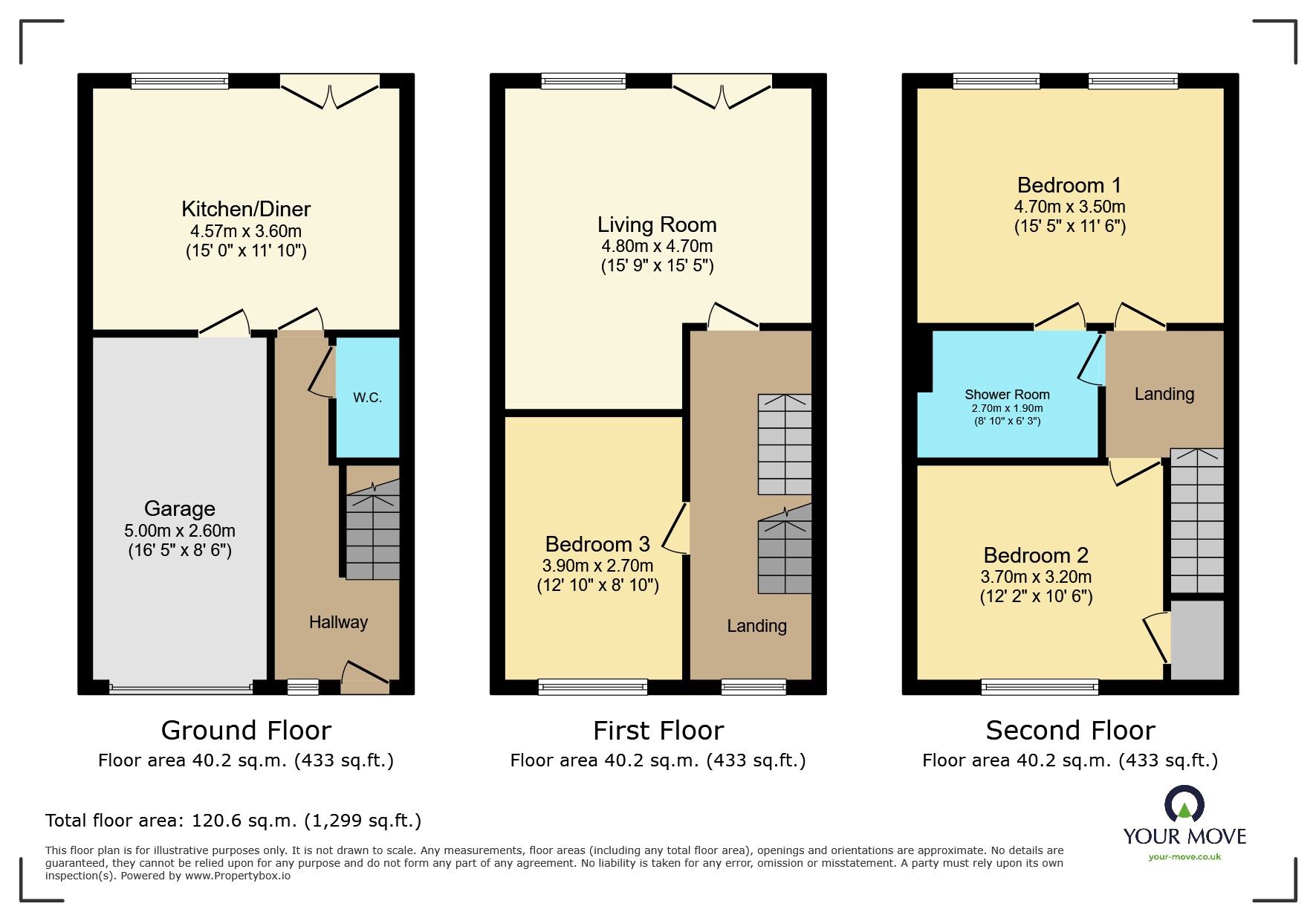 Floorplan of 3 bedroom Mid Terrace House for sale, Rushy Fall Meadow, Keighley, West Yorkshire, BD22