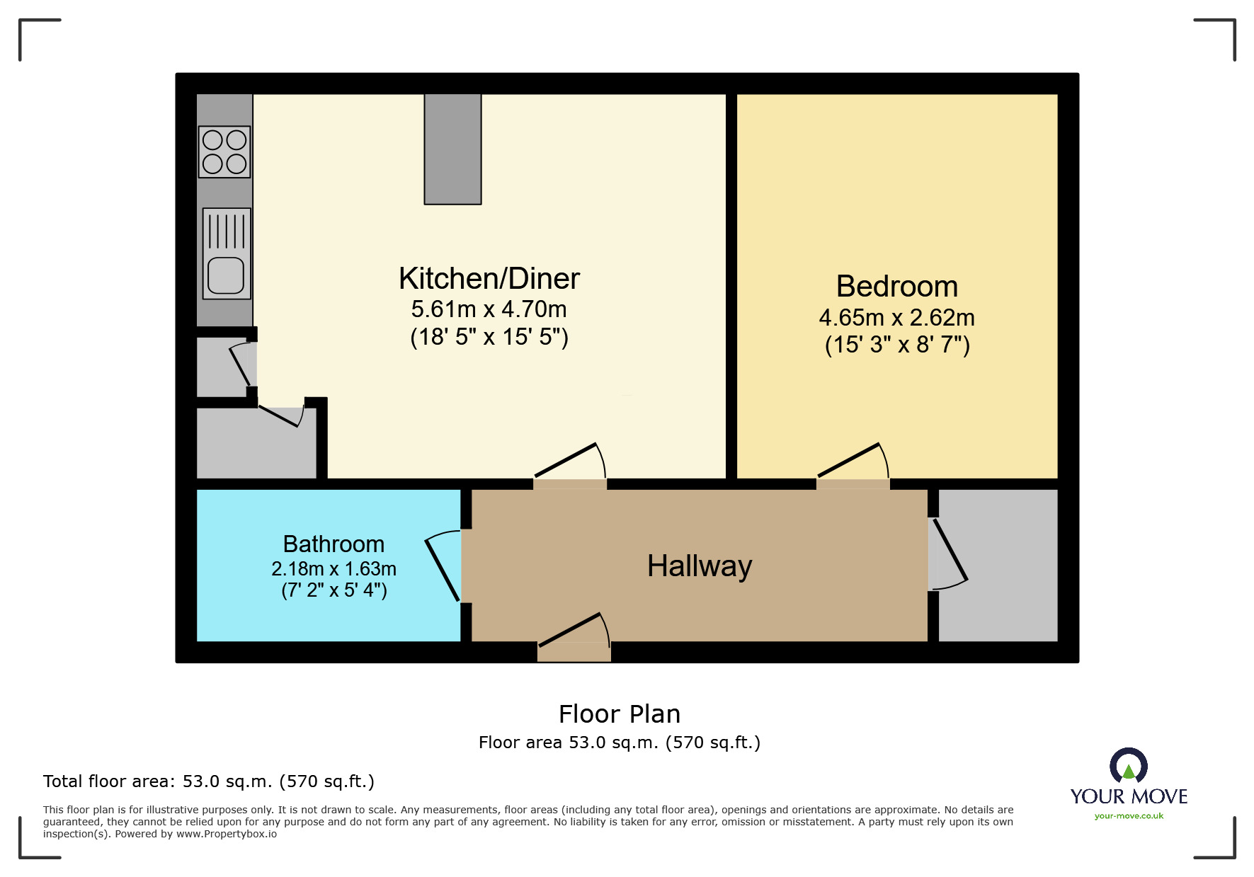 Floorplan of 1 bedroom Flat to rent, Parkwood Rise, Keighley, West Yorkshire, BD21