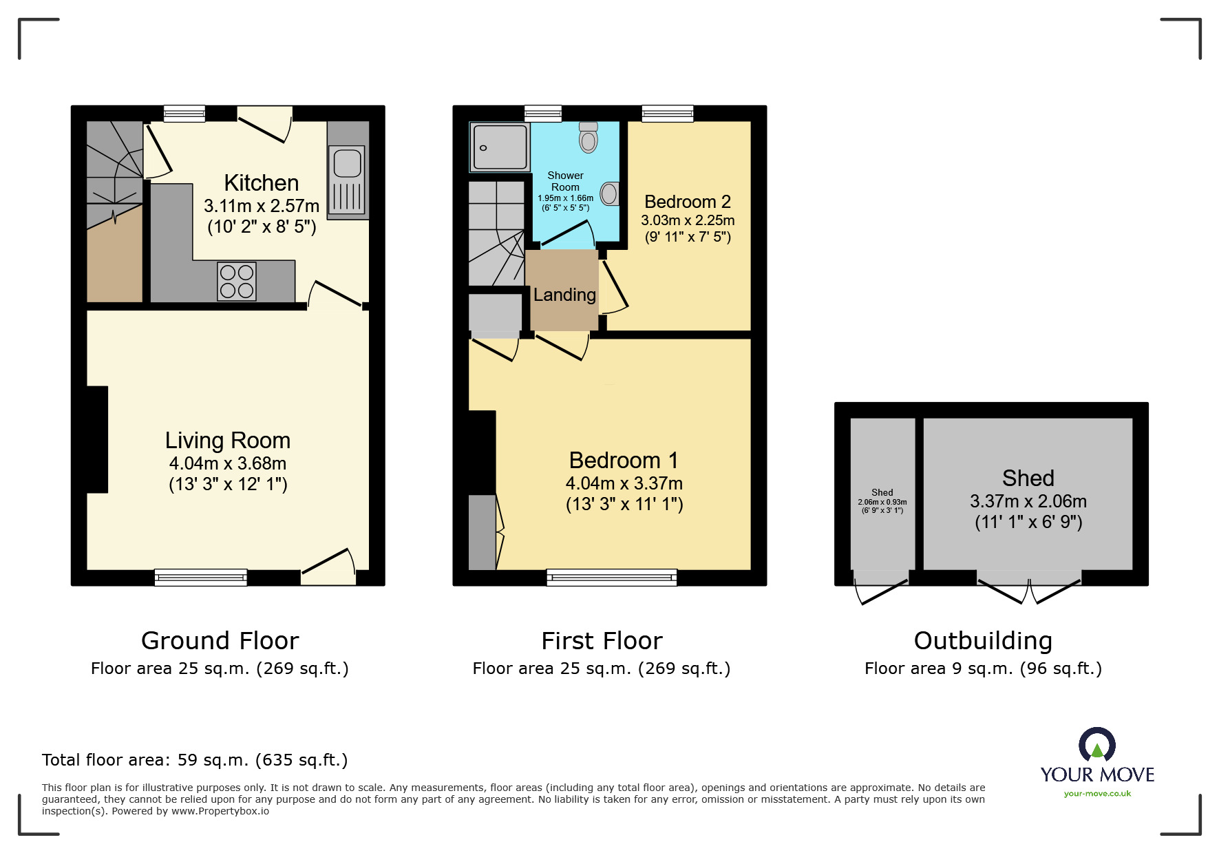 Floorplan of 2 bedroom Mid Terrace House to rent, Caister Street, Keighley, West Yorkshire, BD21
