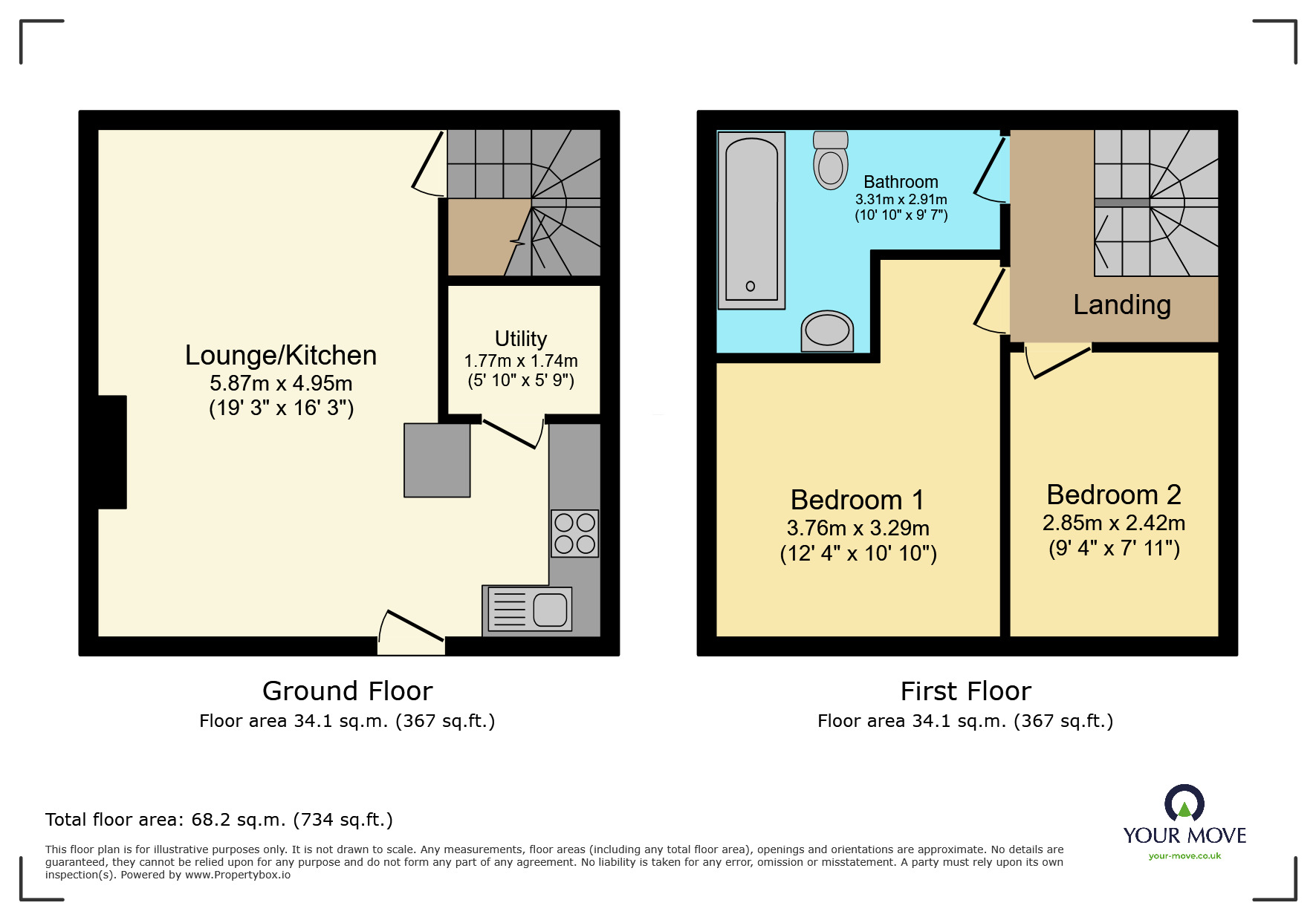 Floorplan of 2 bedroom Mid Terrace House to rent, Lindon Street, Haworth, West Yorkshire, BD22
