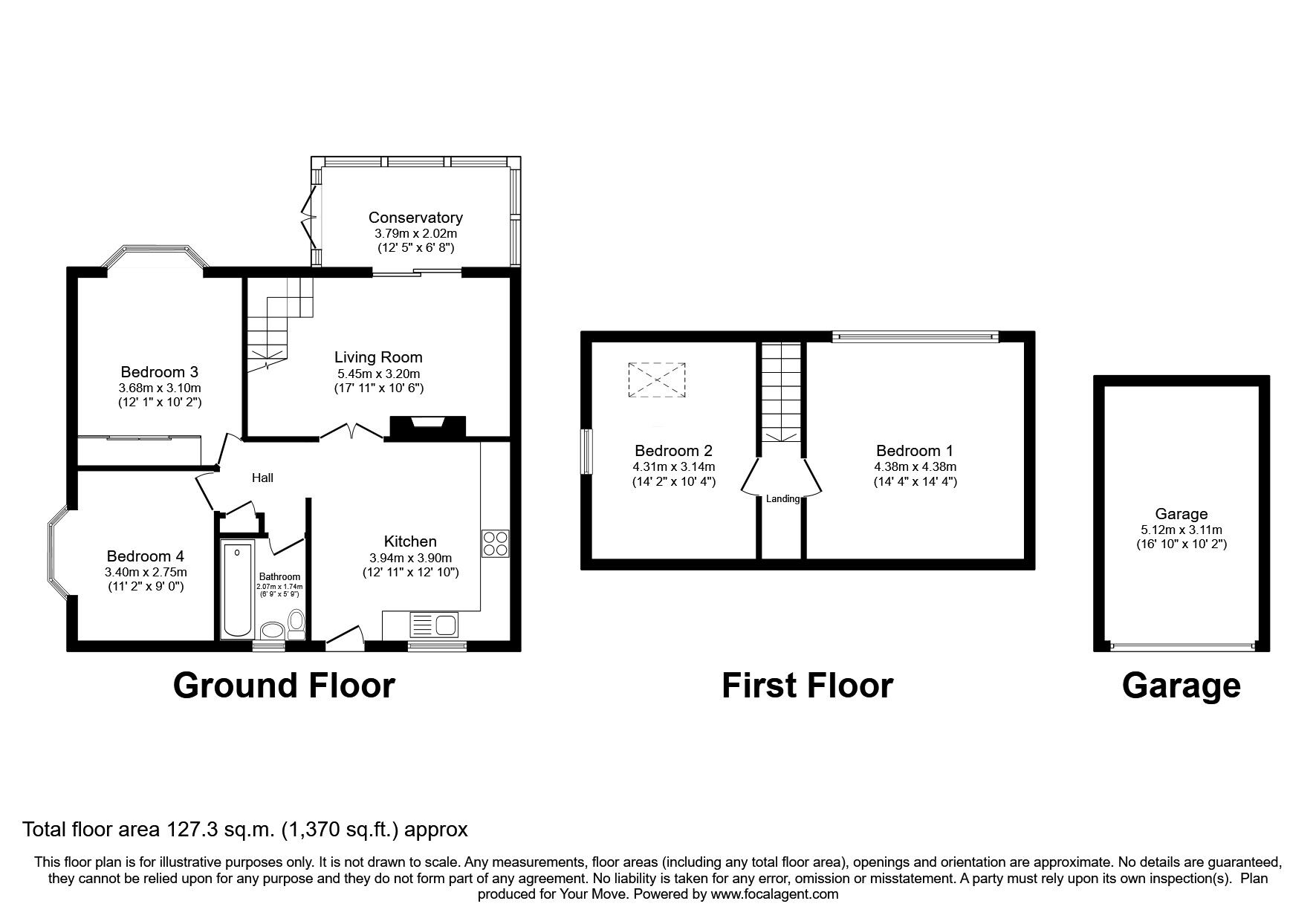 Floorplan of Detached Bungalow for sale, Daleside Road, Riddlesden, West Yorkshire, BD20