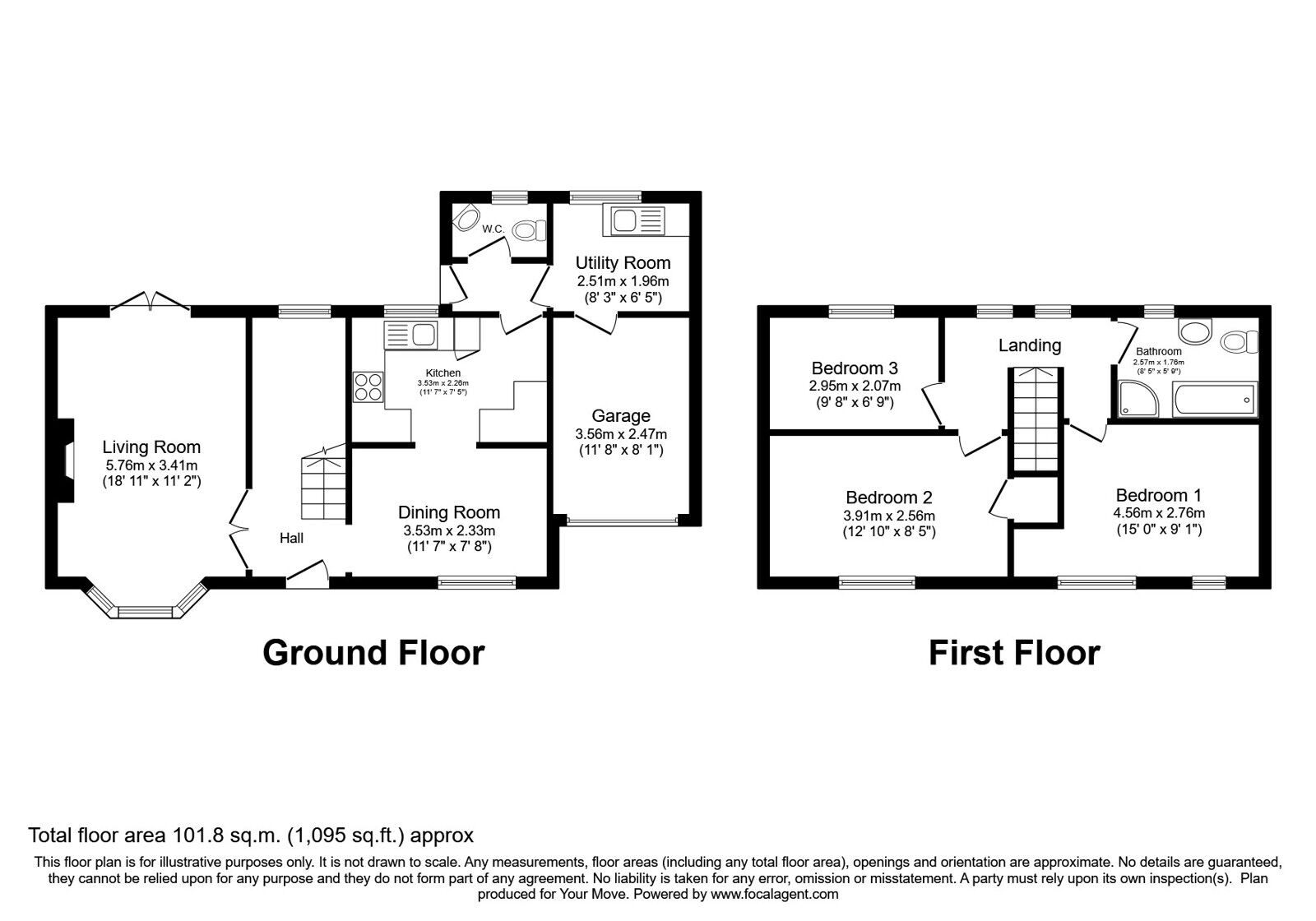 Floorplan of 3 bedroom Detached House for sale, Old Hall Close, Haworth, West Yorkshire, BD22