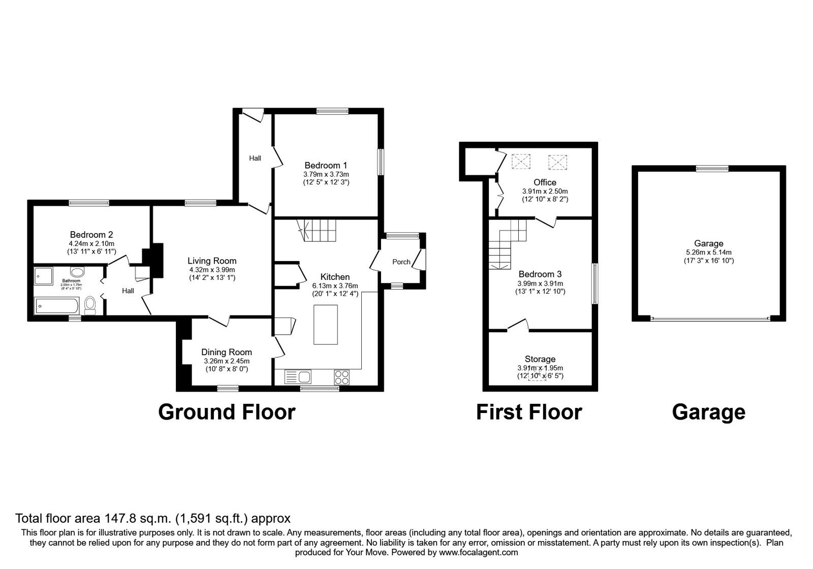 Floorplan of Detached Bungalow for sale, West Morton, Keighley, West Yorkshire, BD20