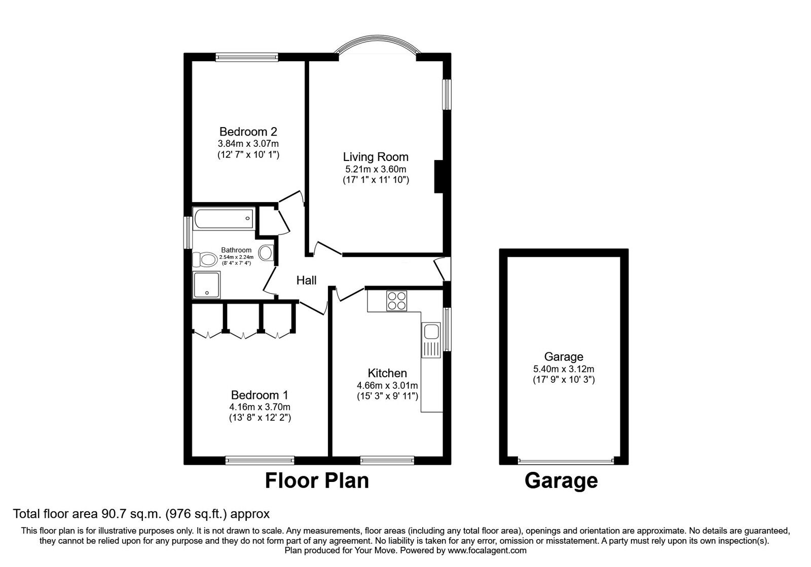 Floorplan of 2 bedroom Detached Bungalow for sale, Broadlands, Keighley, West Yorkshire, BD20