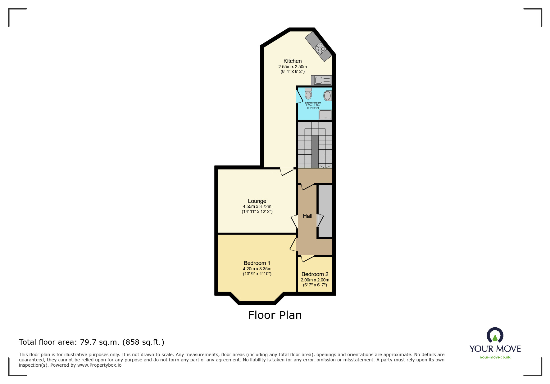 Floorplan of 2 bedroom Flat to rent, Skipton Road, Keighley, West Yorkshire, BD20