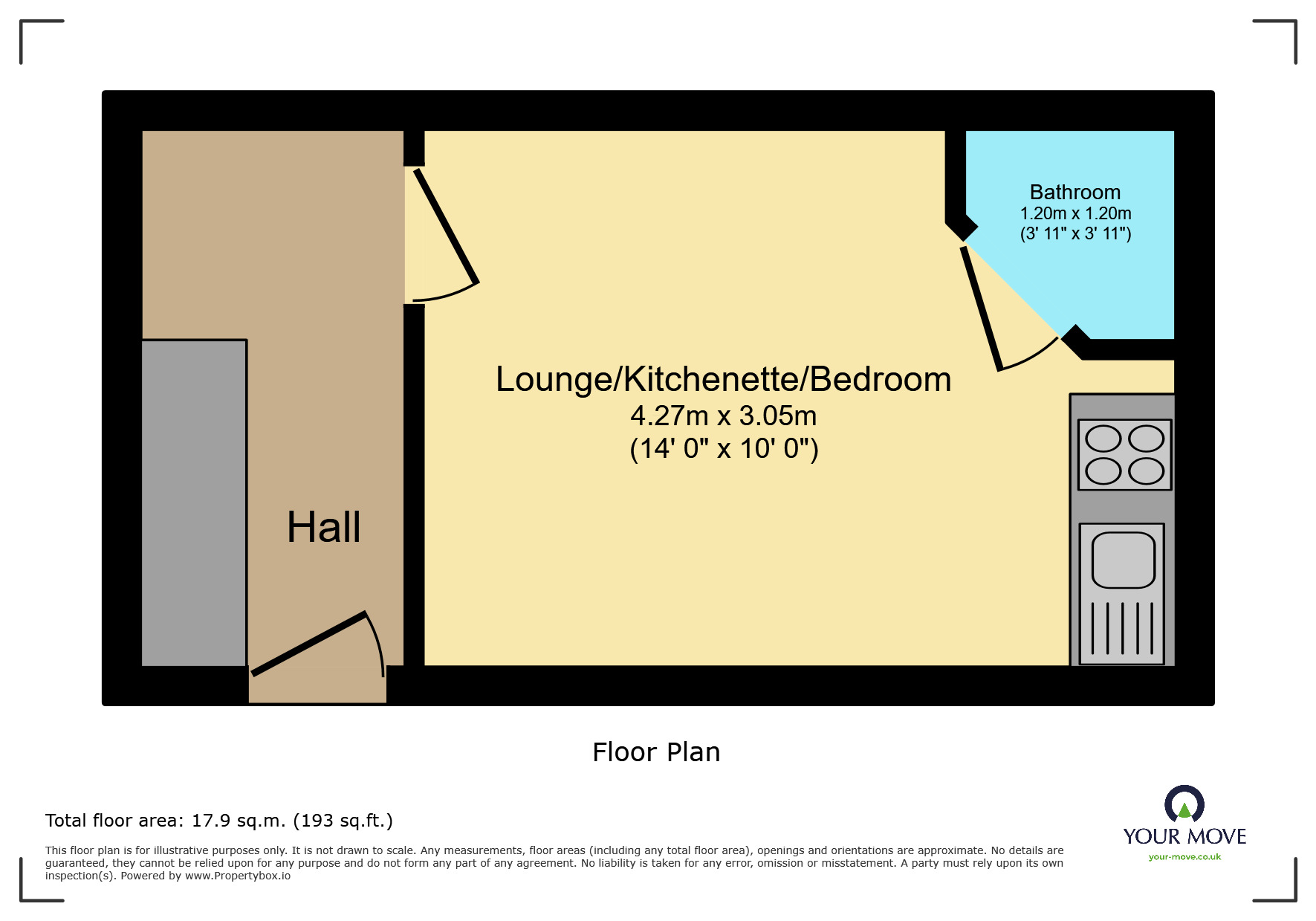 Floorplan of 1 bedroom Flat to rent, Skipton Road, Keighley, West Yorkshire, BD20