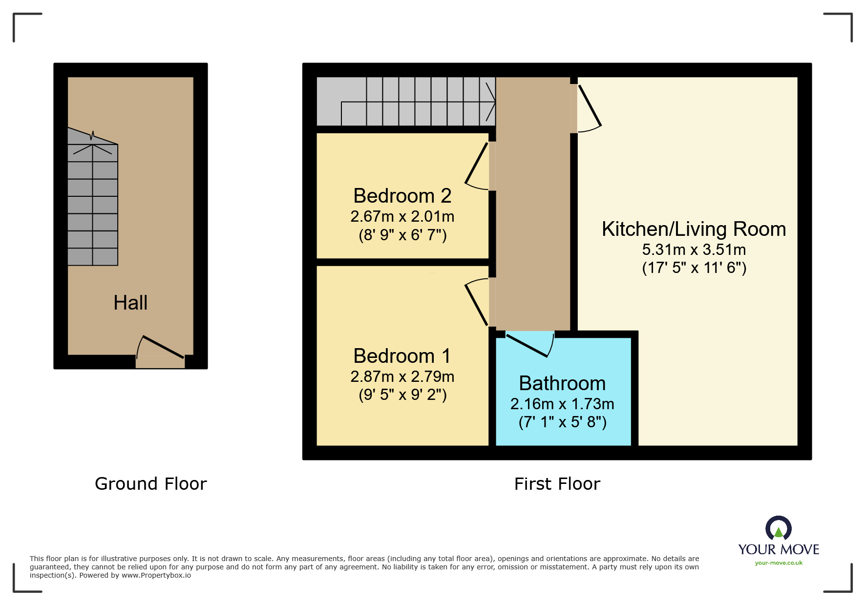 Floorplan of 2 bedroom Flat to rent, Main Road, Denholme, West Yorkshire, BD13