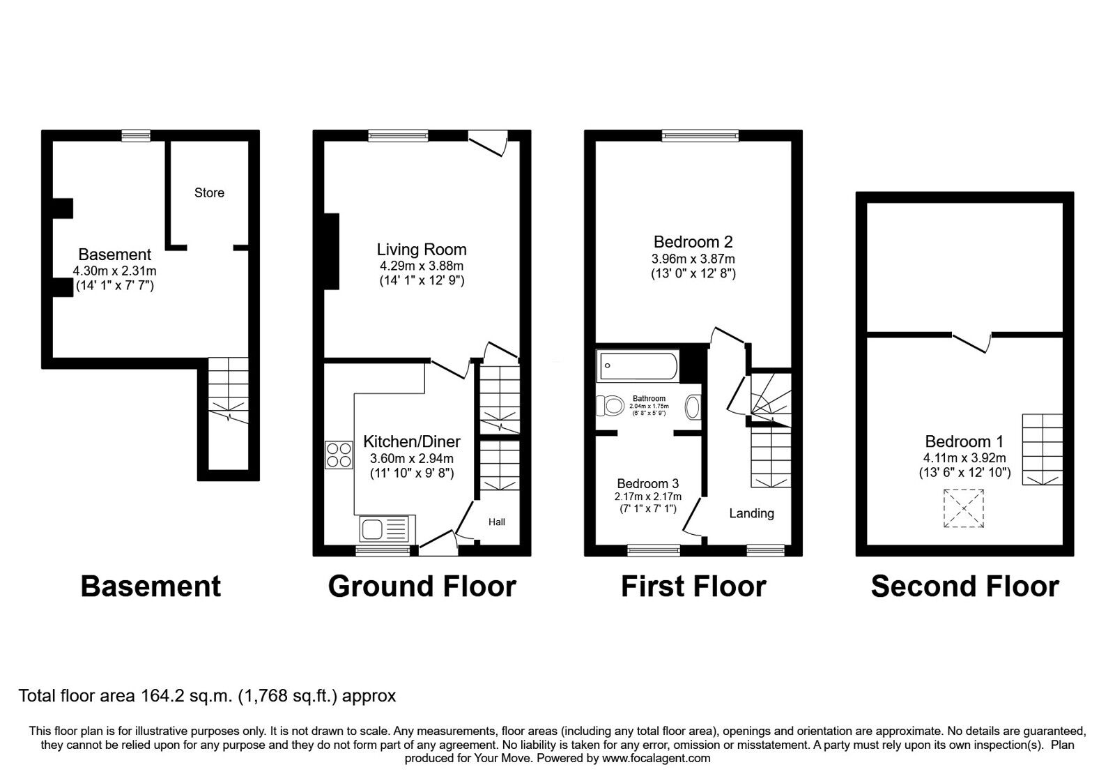 Floorplan of Mid Terrace House for sale, Carleton Street, Keighley, West Yorkshire, BD20