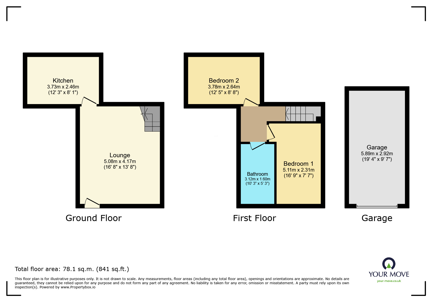 Floorplan of 2 bedroom End Terrace House to rent, Halifax Road, Cullingworth, West Yorkshire, BD13