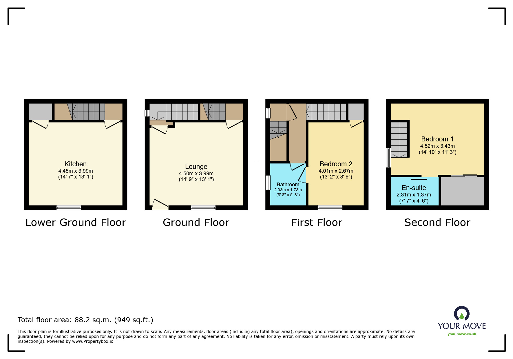 Floorplan of 2 bedroom End Terrace House to rent, Cartmel Road, Keighley, West Yorkshire, BD21