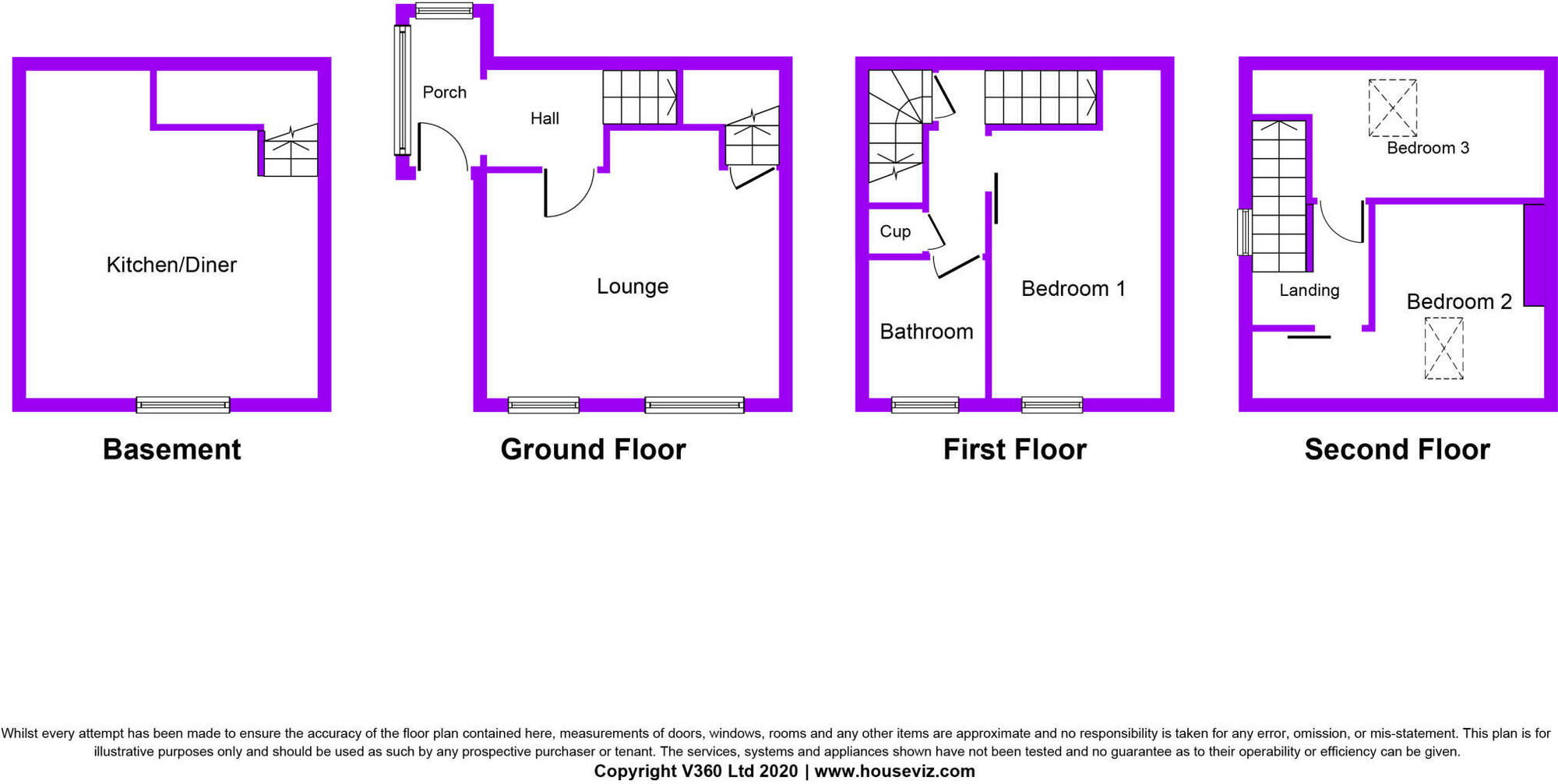 Floorplan of 3 bedroom End Terrace House to rent, Drewry Road, Keighley, West Yorkshire, BD21