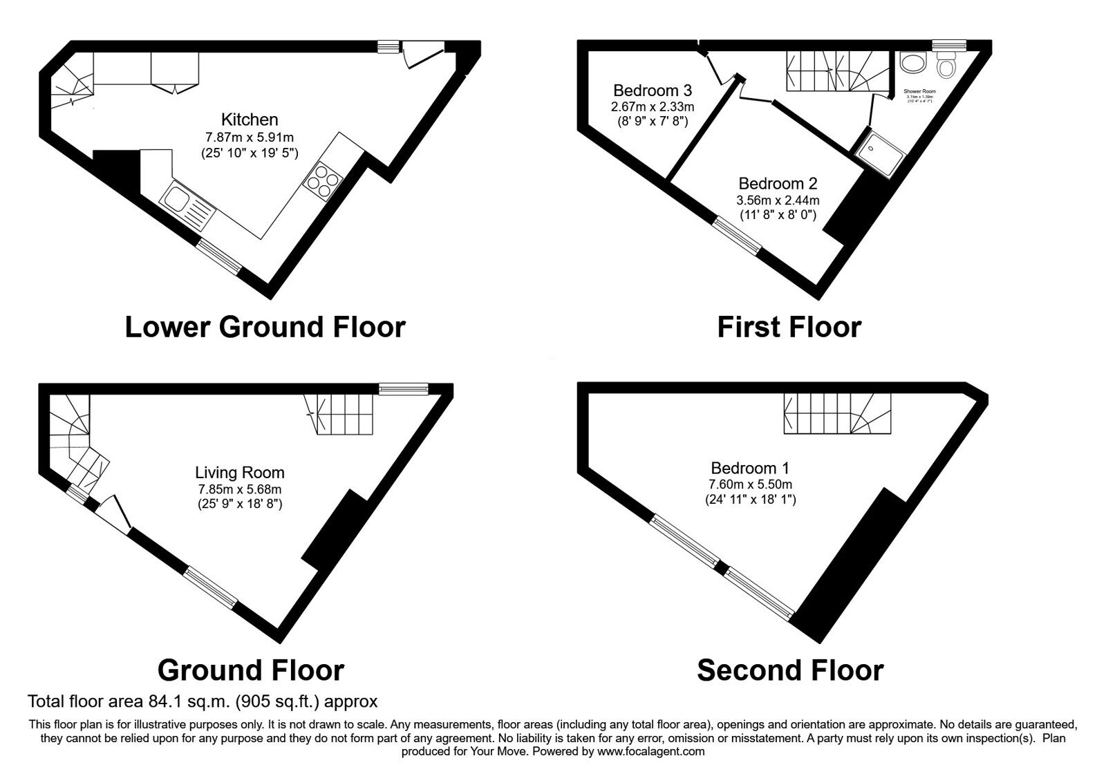 Floorplan of 3 bedroom End Terrace House for sale, Harris Street, Bingley, West Yorkshire, BD16