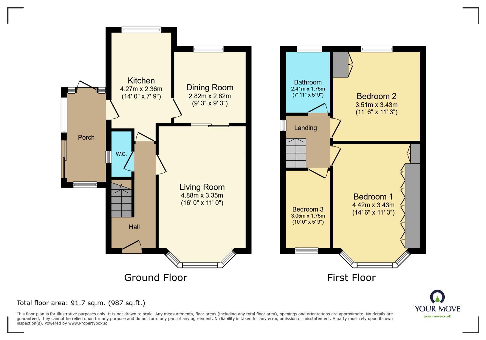 Floorplan of 3 bedroom Semi Detached House to rent, Grange Road, Riddlesden, West Yorkshire, BD20