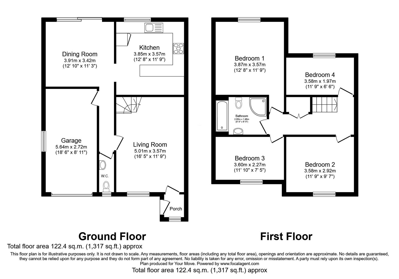 Floorplan of 4 bedroom Semi Detached House for sale, Hydale Close, Keighley, West Yorkshire, BD21