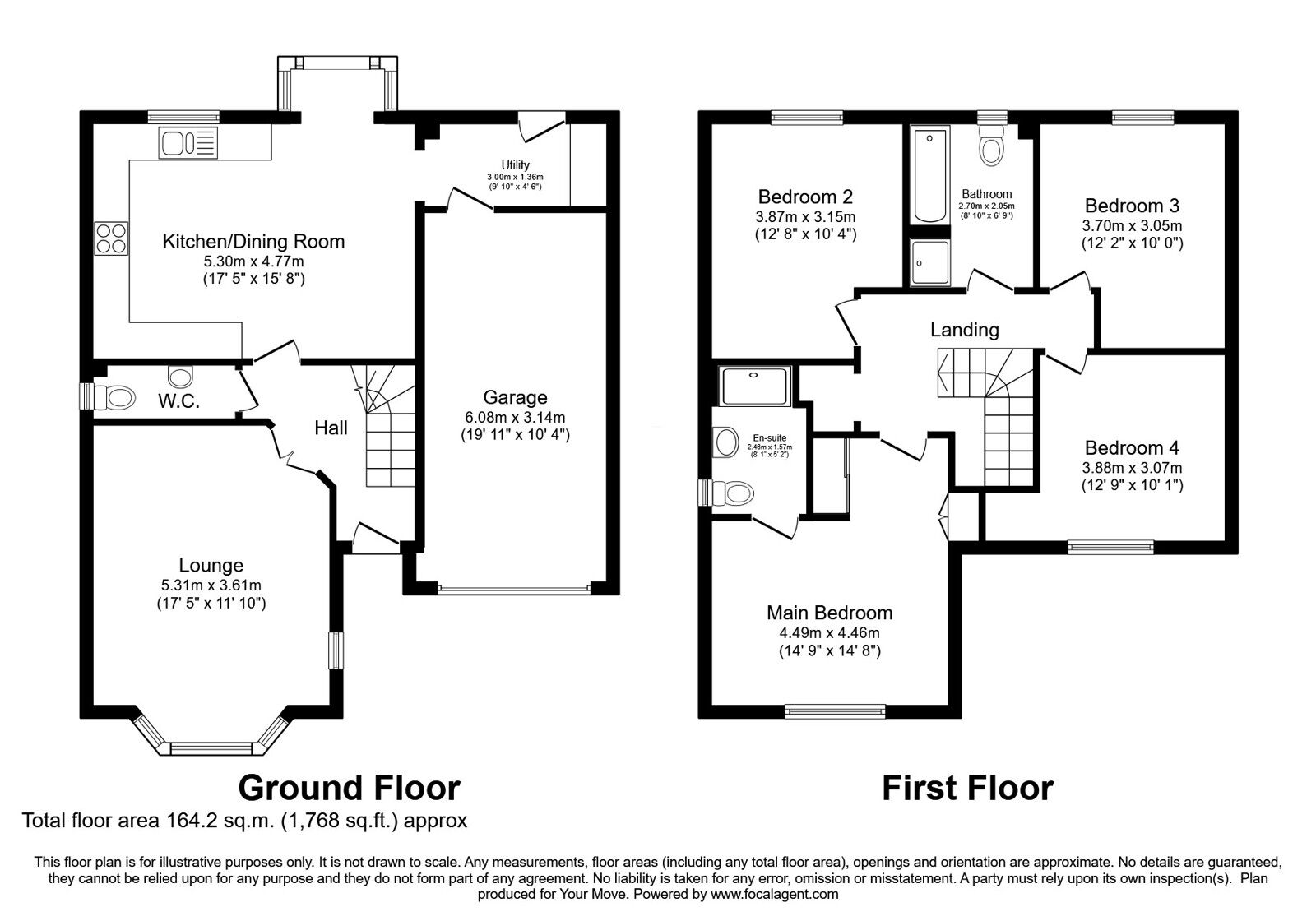 Floorplan of 4 bedroom Detached House for sale, Black Myres Close, Queensbury, West Yorkshire, BD13