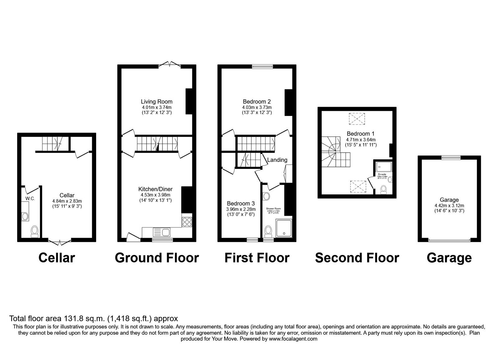 Floorplan of 3 bedroom Mid Terrace House for sale, Roseberry Street, Oakworth, West Yorkshire, BD22