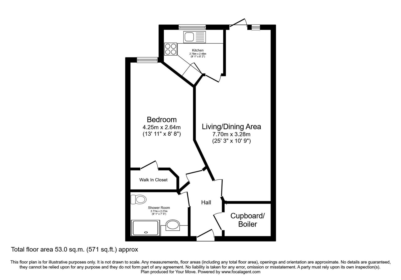 Floorplan of 1 bedroom Flat for sale, Railway Road, Ilkley, West Yorkshire, LS29
