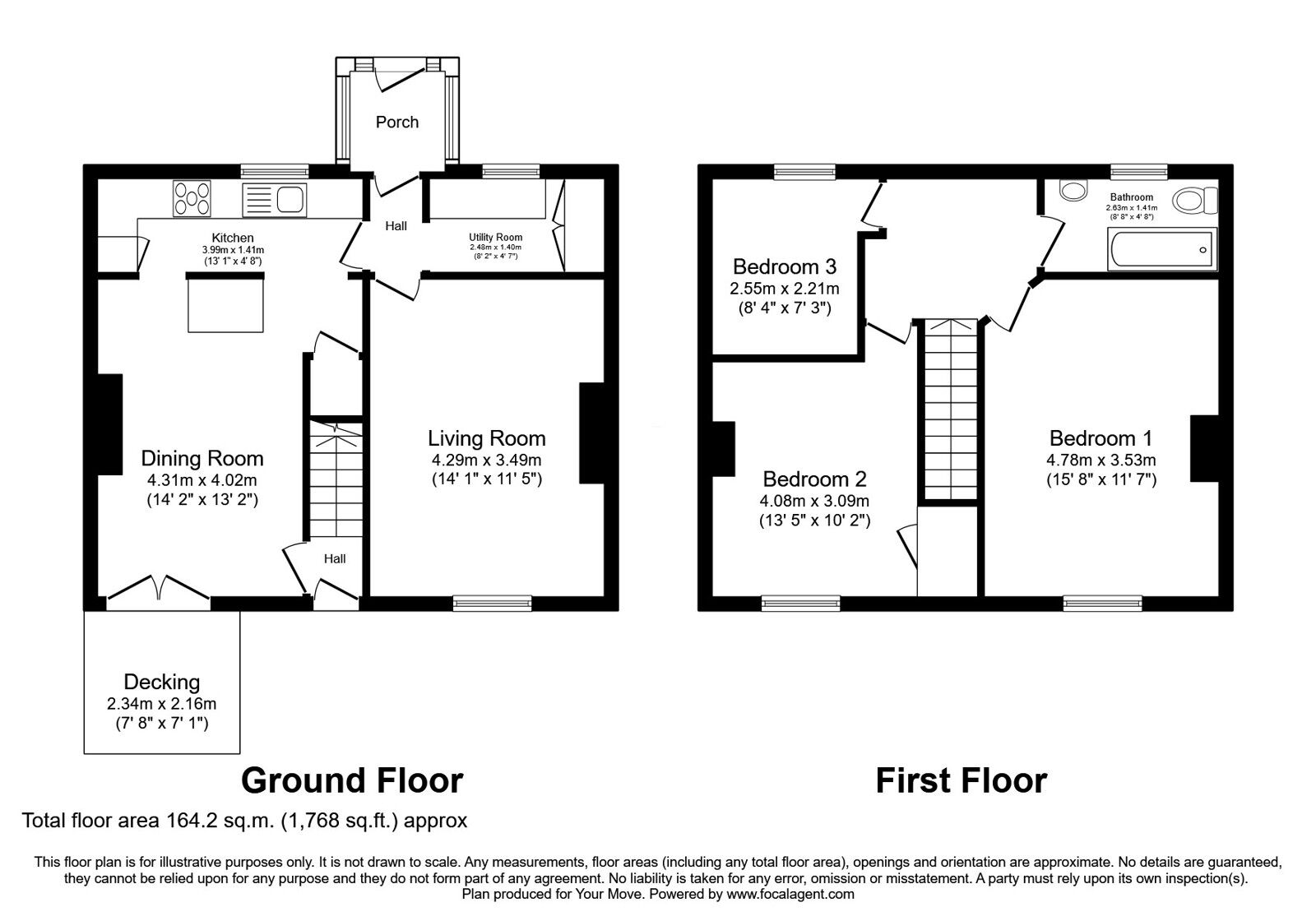 Floorplan of 3 bedroom Semi Detached House for sale, Hospital Road, Riddlesden, Bradford,, BD20