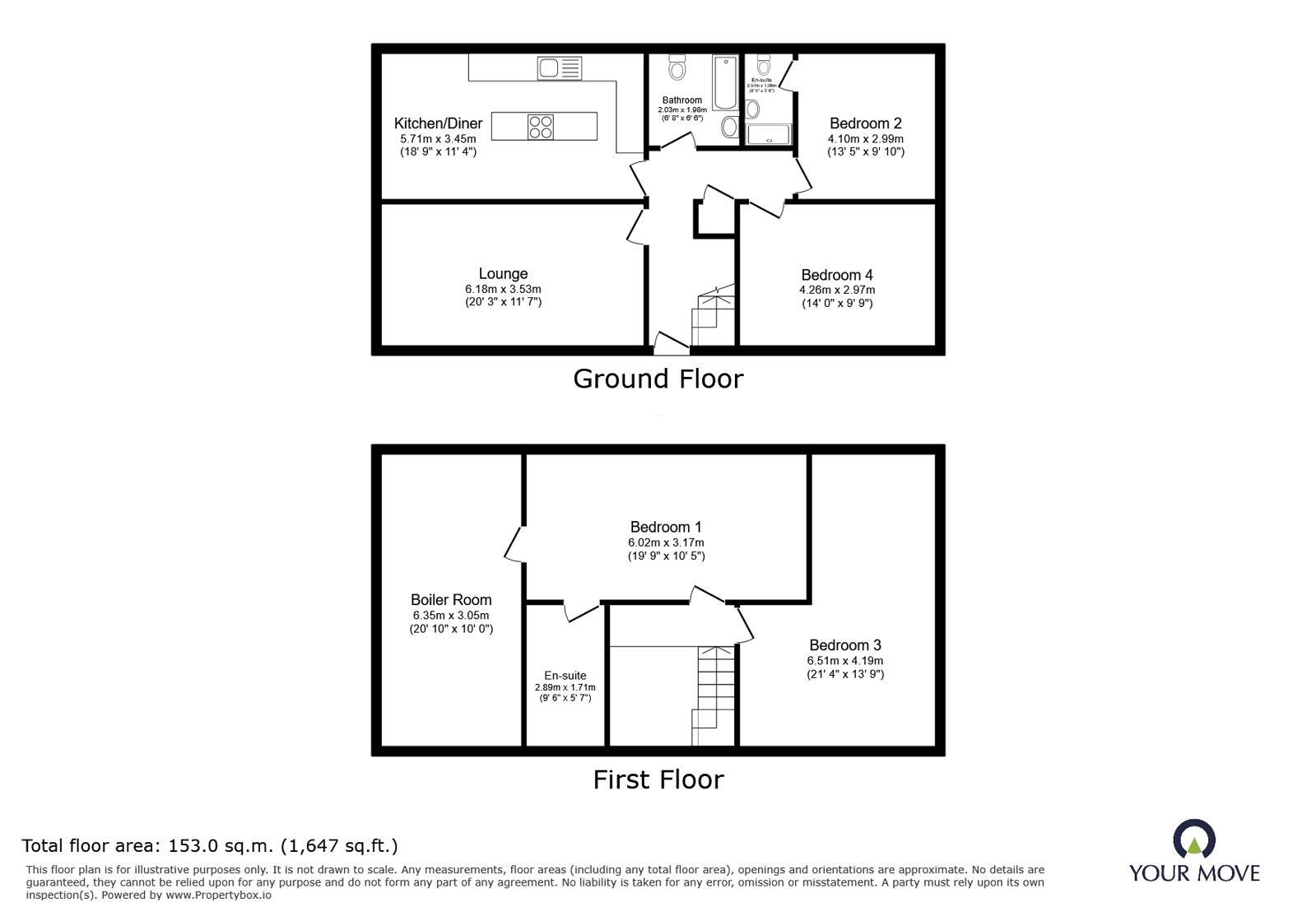 Floorplan of 4 bedroom Detached Bungalow to rent, Calton Road, Keighley, West Yorkshire, BD21