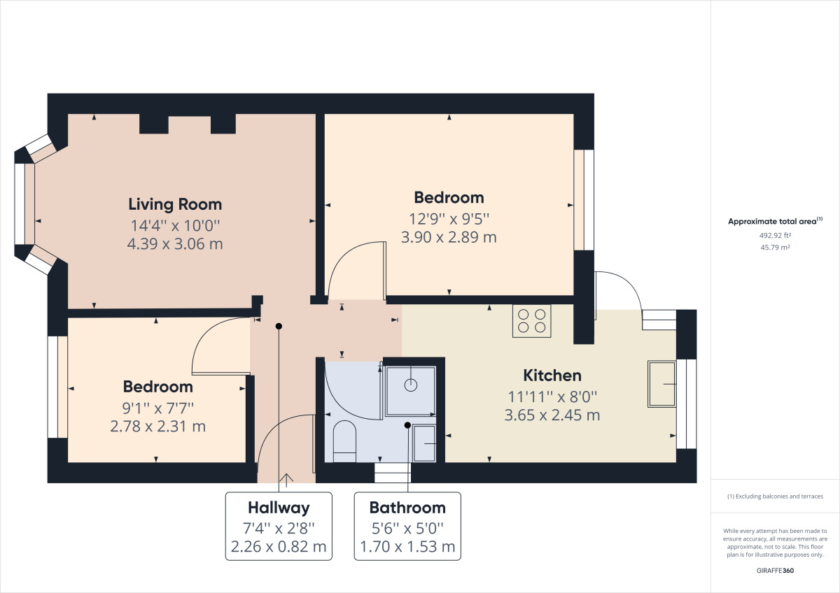 Floorplan of 2 bedroom Semi Detached Bungalow to rent, Yelvertoft Road, Northampton, NN2