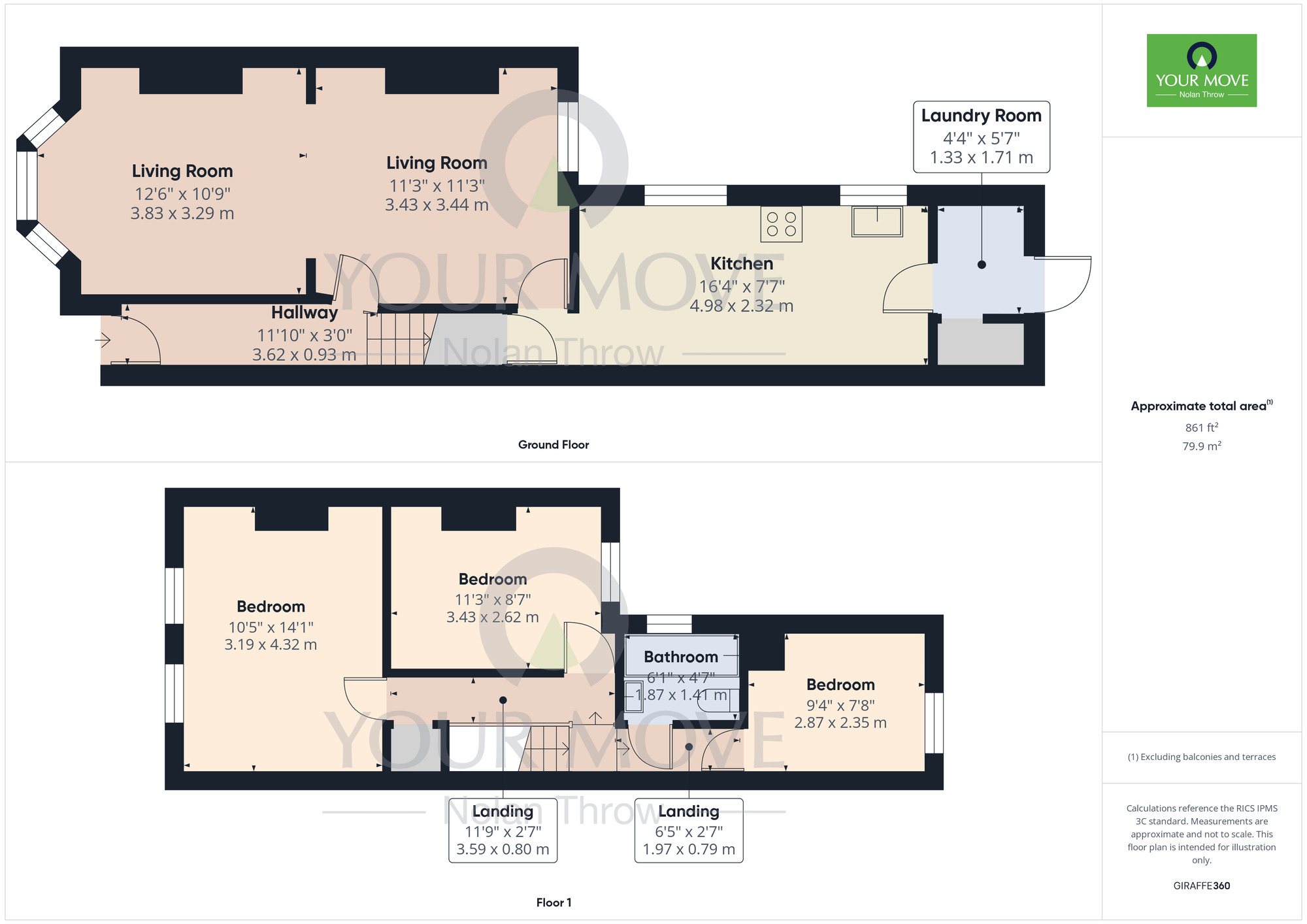 Floorplan of 3 bedroom  House to rent, Ruskin Road, Northampton, NN2
