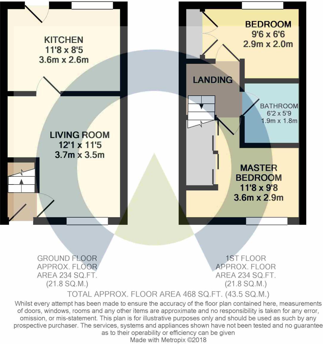 Floorplan of 2 bedroom Mid Terrace House to rent, Manor Road, Northampton, NN2