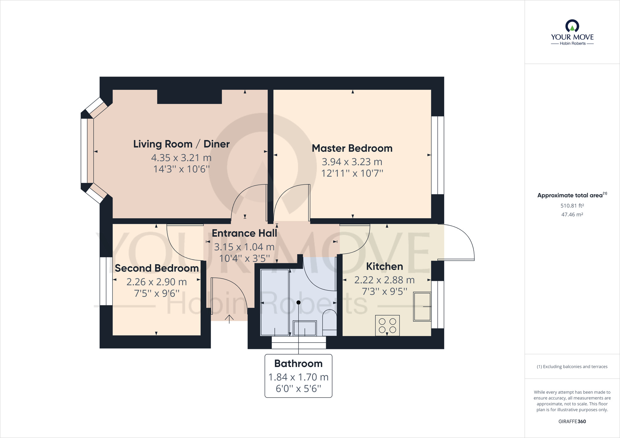 Floorplan of 2 bedroom Semi Detached Bungalow to rent, Greenview Drive, Northampton, NN2
