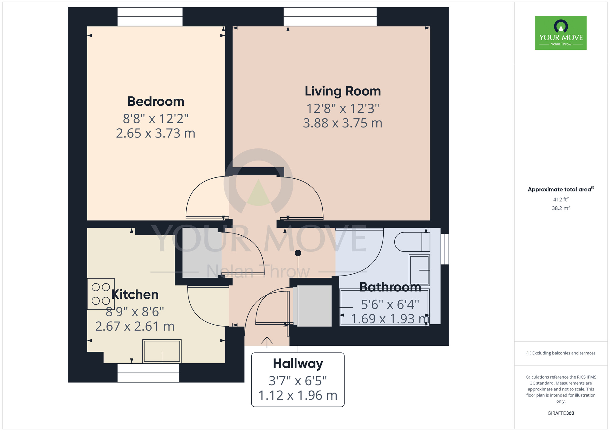 Floorplan of 1 bedroom  Flat to rent, Osborne Road, Northampton, NN2