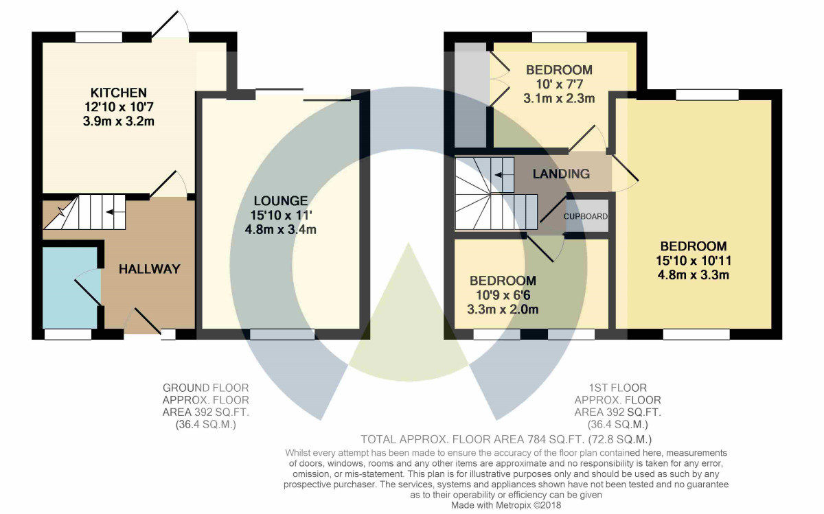 Floorplan of 3 bedroom Mid Terrace House to rent, Ruskin Road, Kingsthorpe, Northampton, NN2