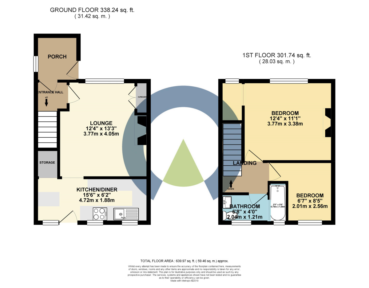 Floorplan of 2 bedroom End Terrace House to rent, Cranford Road, Kingsthorpe, Northampton, NN2