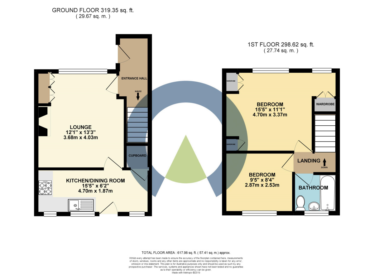 Floorplan of 2 bedroom Mid Terrace House to rent, Hastings Road, Kingsthorpe, Northampton, NN2