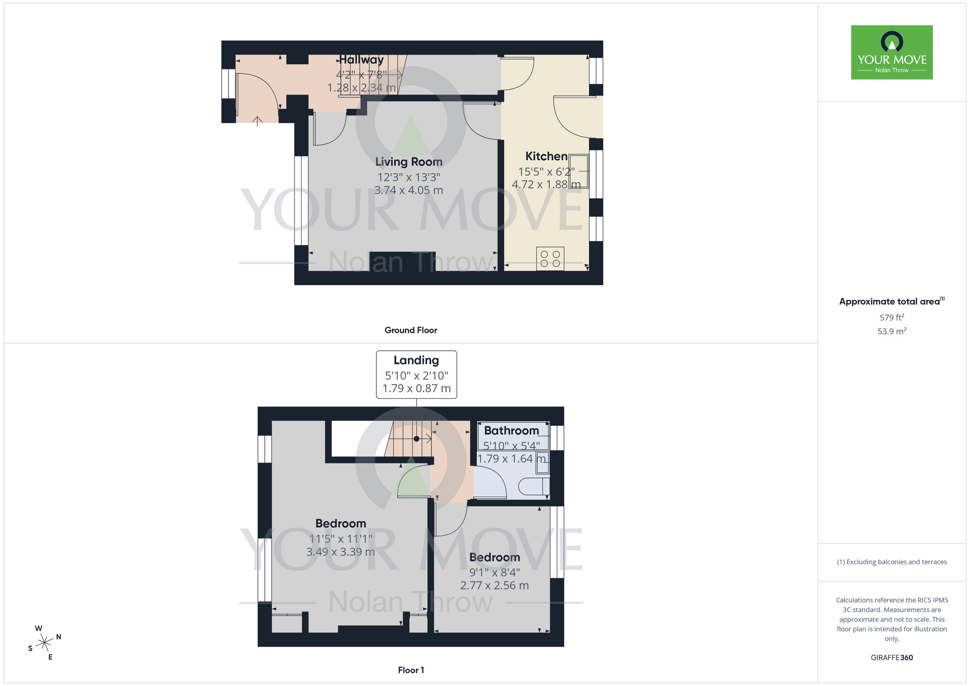 Floorplan of 2 bedroom Mid Terrace House to rent, Hastings Road, Kingsthorpe, Northampton, NN2