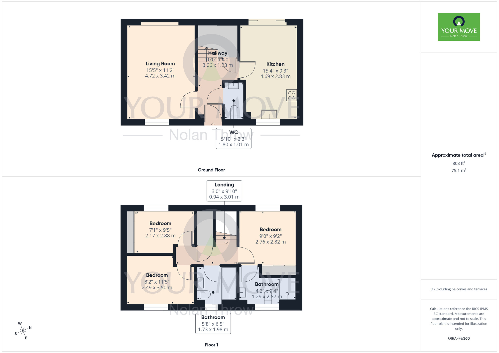 Floorplan of 3 bedroom Semi Detached House to rent, Glebe Road, Boughton, Northampton, NN2