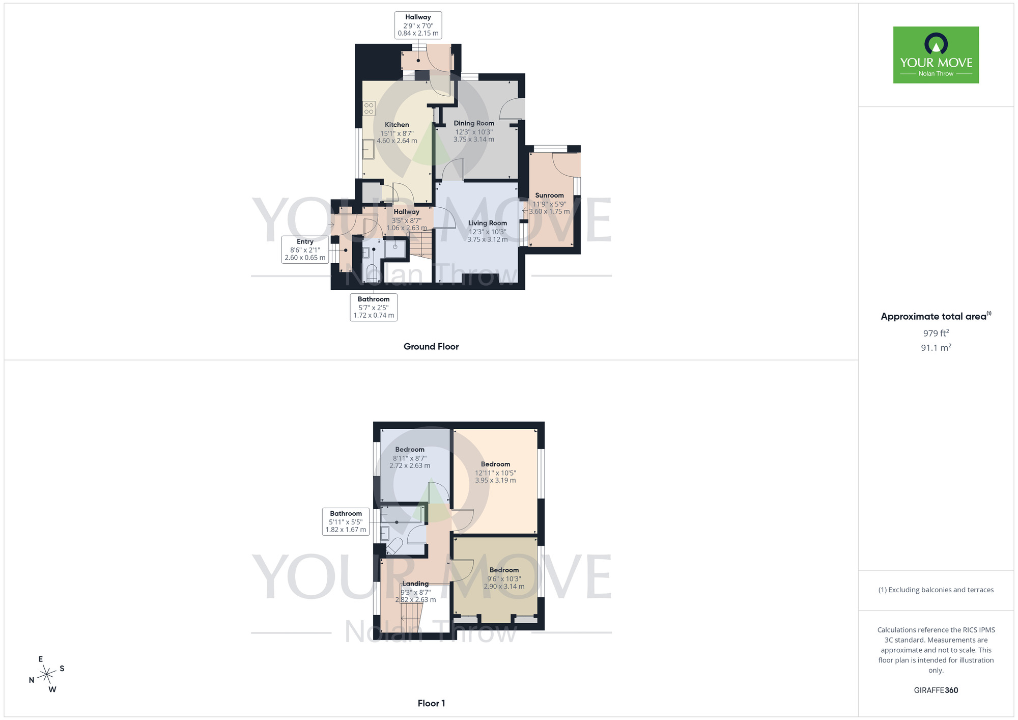 Floorplan of 3 bedroom End Terrace House to rent, Aynho Walk, Northampton, NN2
