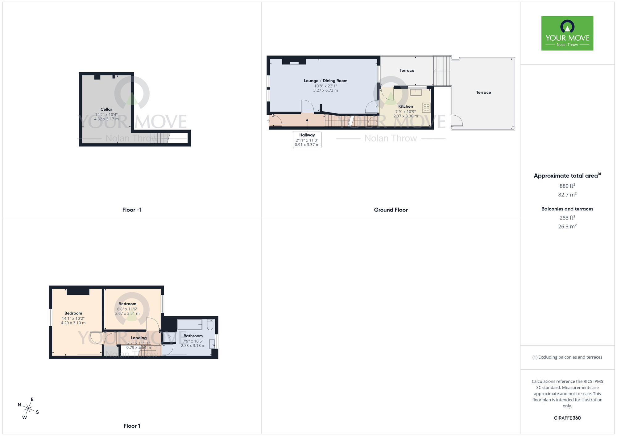Floorplan of 2 bedroom Mid Terrace House to rent, Stanhope Road, Queens Park, Northampton, NN2