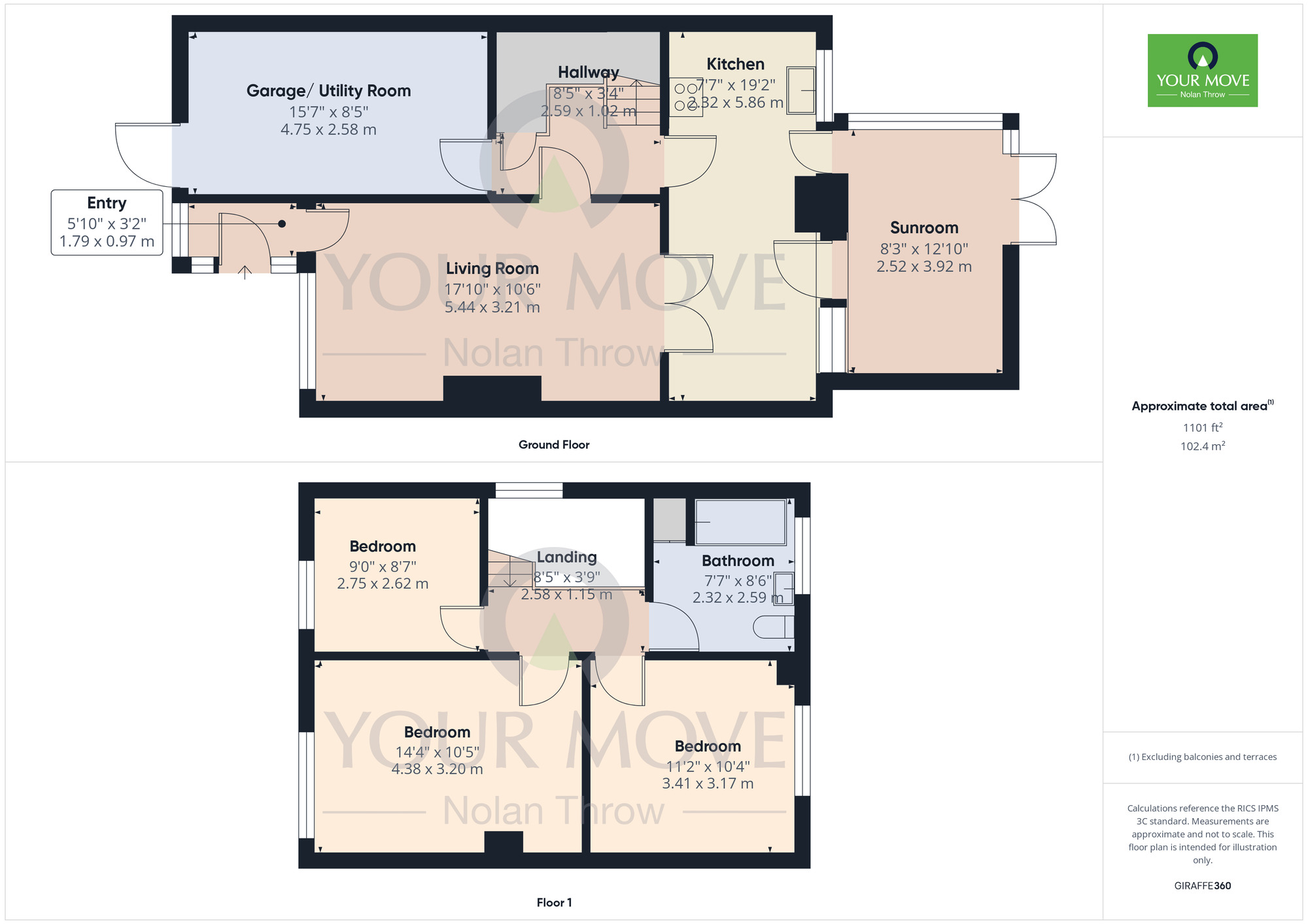 Floorplan of 3 bedroom End Terrace House for sale, Cottage Close, Kingsthorpe, Northamptonshire, NN2