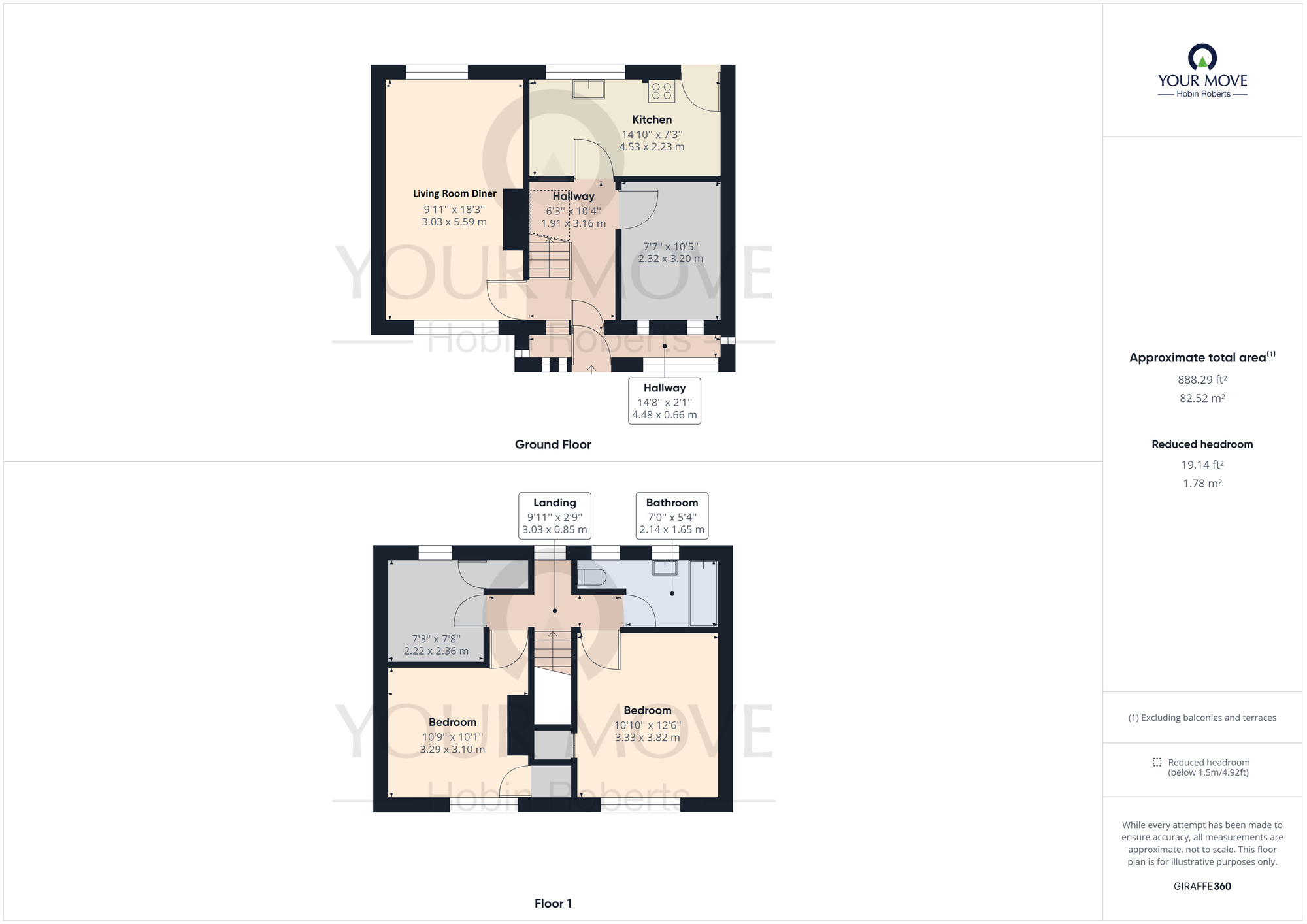 Floorplan of 3 bedroom Mid Terrace House for sale, Aynho Crescent, Kingsthorpe, Northampton, NN2