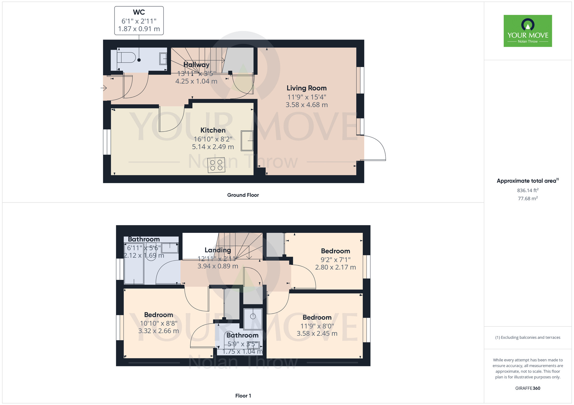 Floorplan of 3 bedroom Semi Detached House to rent, Glebe Road, Boughton, Northampton, NN2