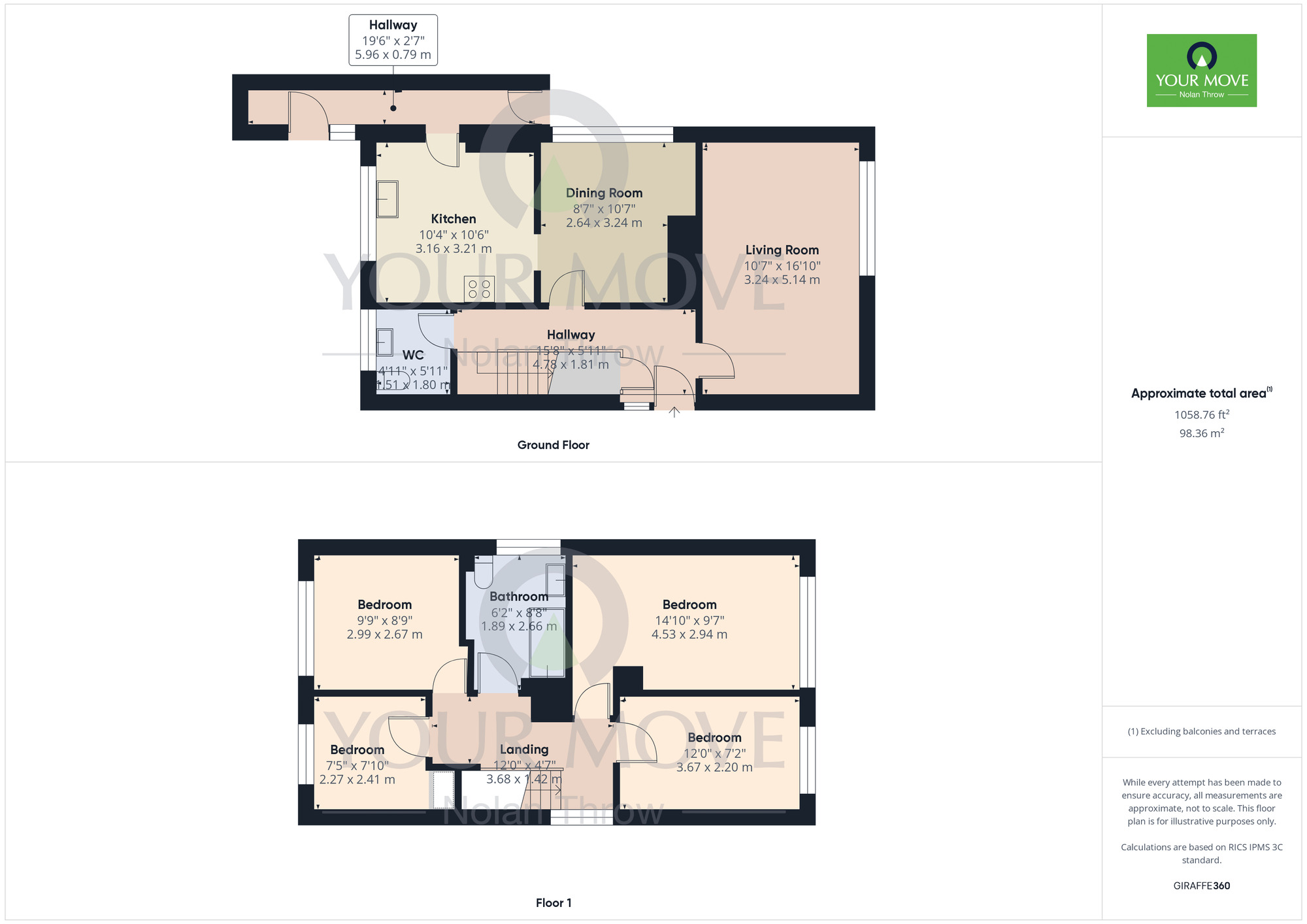 Floorplan of 4 bedroom Detached House for sale, Grasscroft, Kingsthorpe, Northamptonshire, NN2