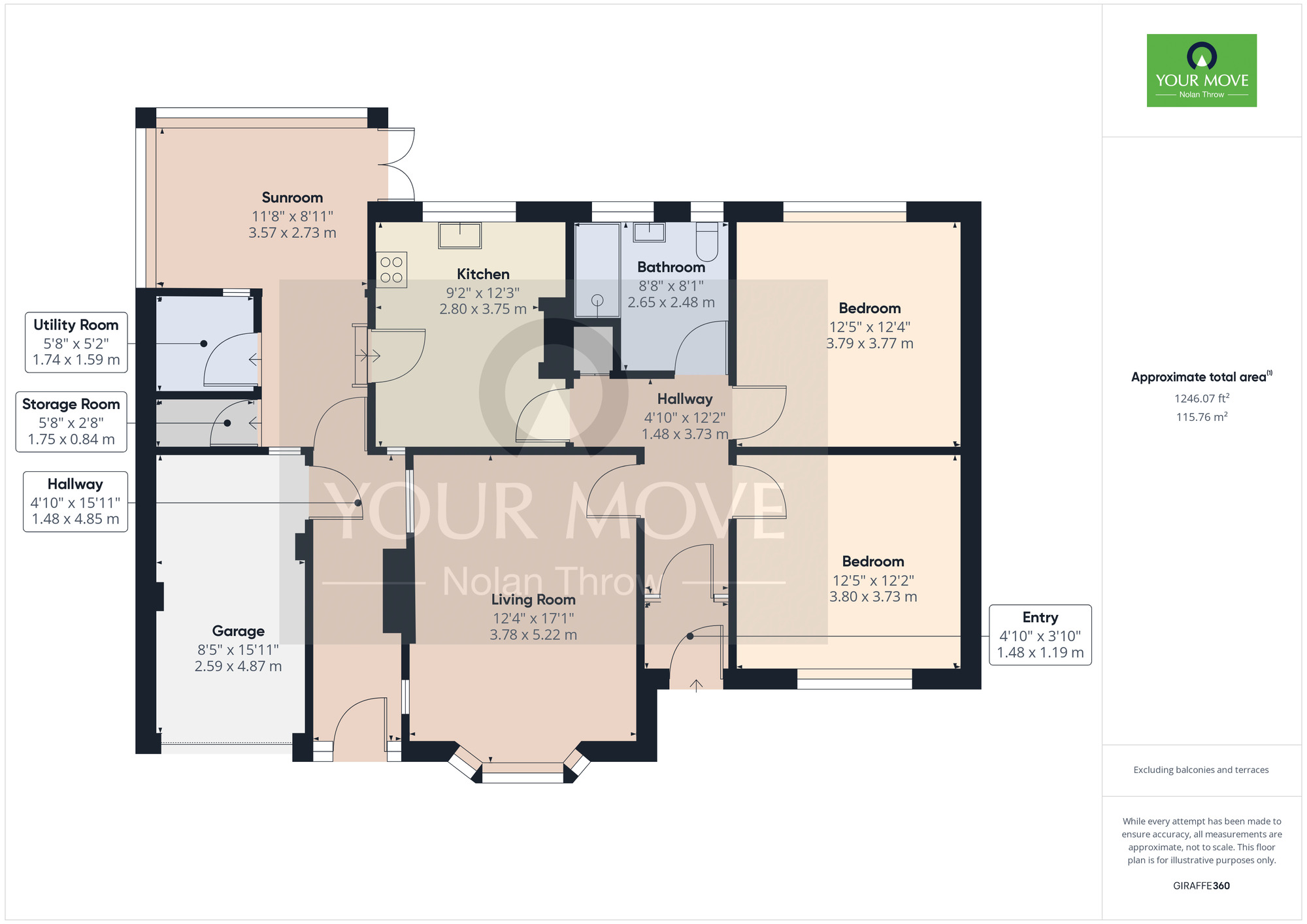 Floorplan of 2 bedroom Detached Bungalow for sale, North Western Avenue, Kingsthorpe, Northampton, NN2