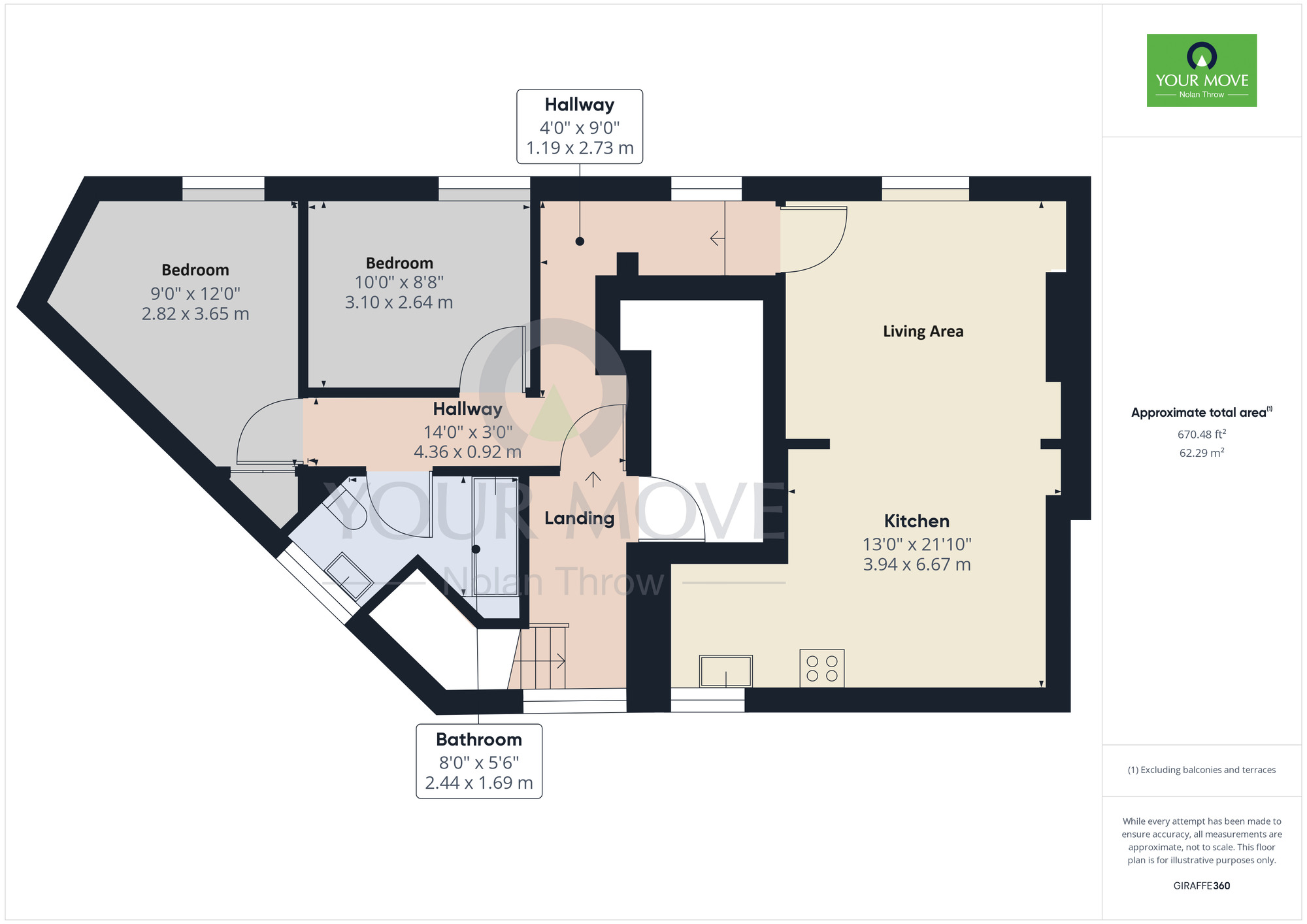 Floorplan of 2 bedroom Flat to rent, Harborough Road, Kingsthorpe, Northamptonshire, NN2