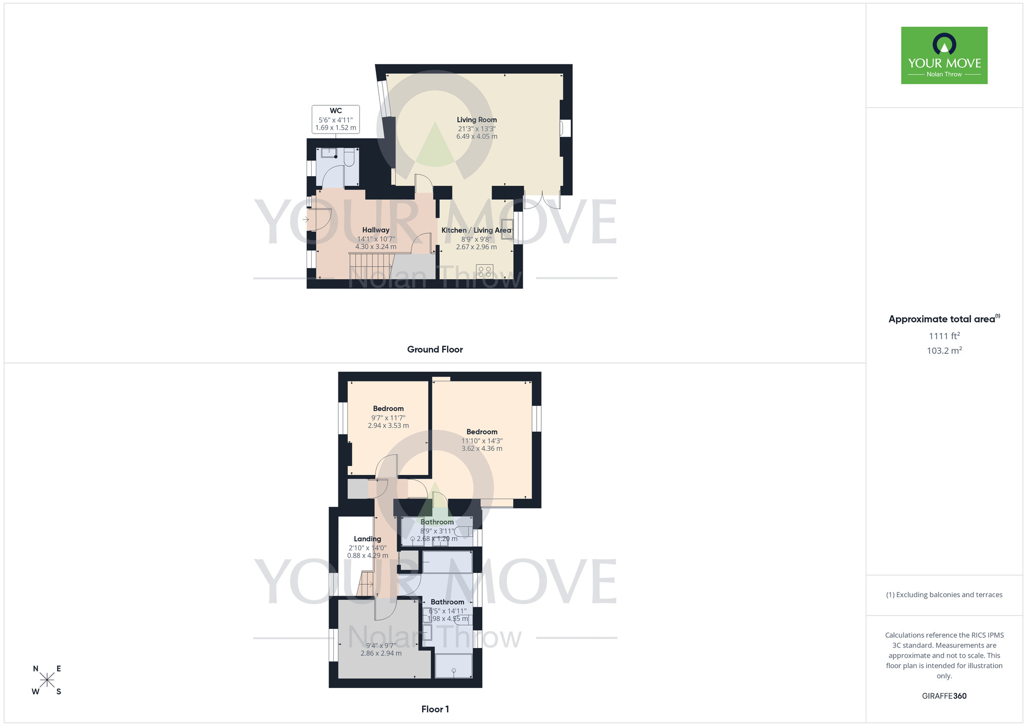 Floorplan of 3 bedroom Semi Detached House for sale, Manor Road, Kingsthorpe Village, Northampton, Northamptonshire, NN2