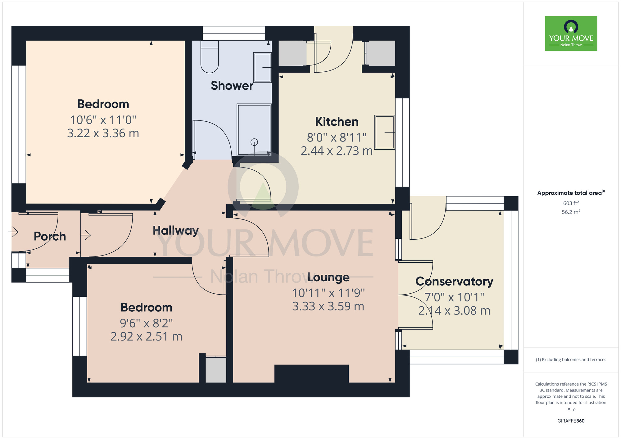 Floorplan of 2 bedroom Semi Detached Bungalow for sale, Glebe Way, Hardingstone, Northampton, NN4