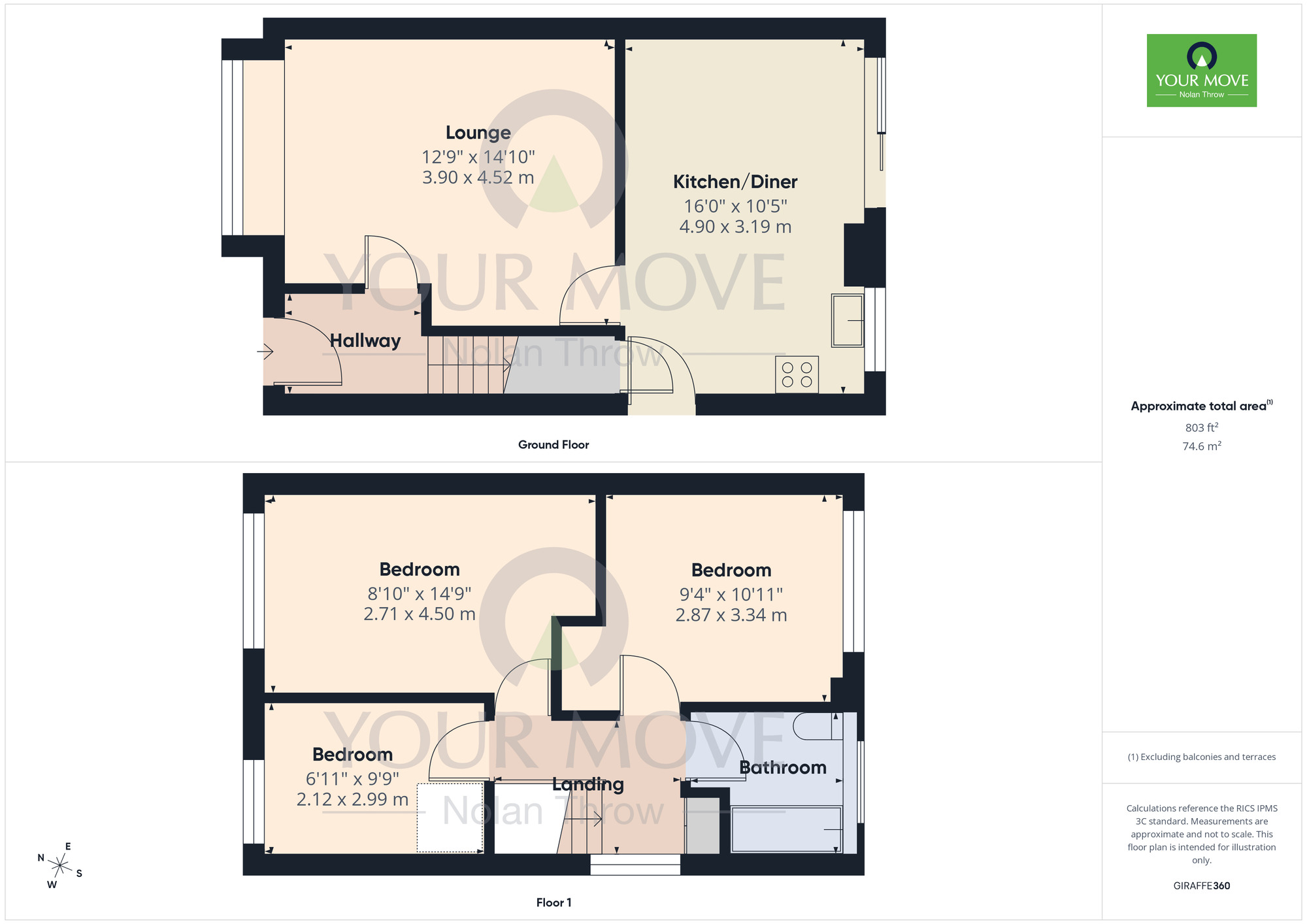 Floorplan of 3 bedroom Semi Detached House for sale, Obelisk Rise, Kingsthorpe, Northampton, NN2