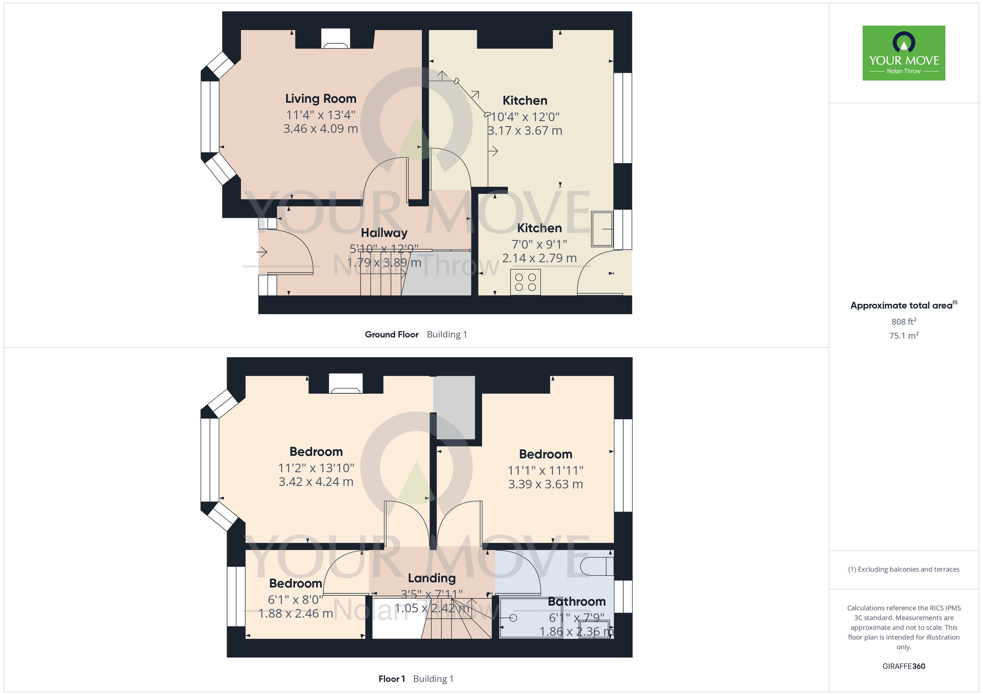 Floorplan of 3 bedroom Mid Terrace House for sale, Balfour Road, Kingsthorpe Hollow, Northampton, Northamptonshire, NN2