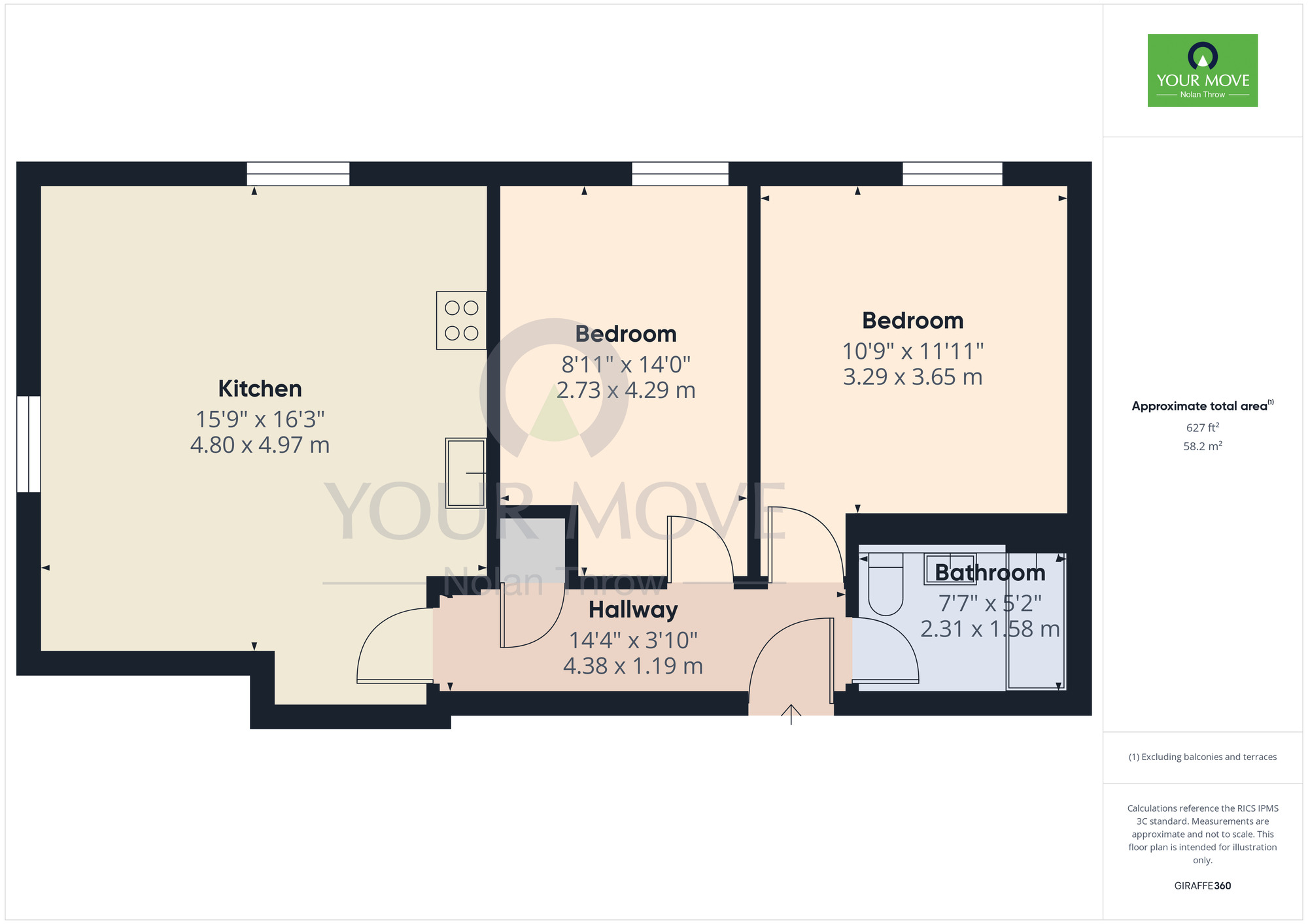 Floorplan of 2 bedroom  Flat for sale, Ruskin Road, Kingsthorpe, Northamptonshire, NN2