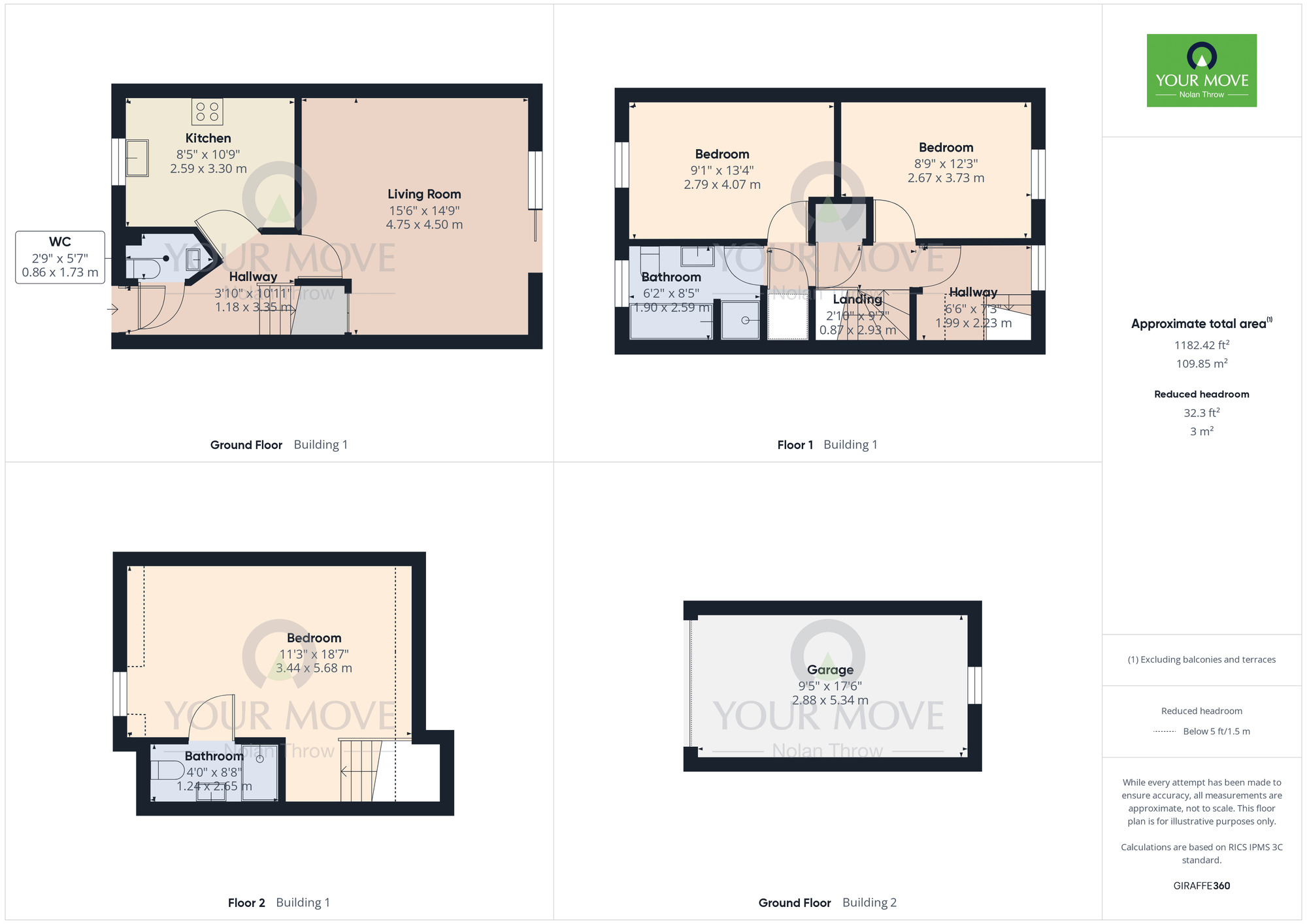 Floorplan of 3 bedroom Mid Terrace House for sale, Irons Road, Harlkestone Manor, Northamptonshire, NN5