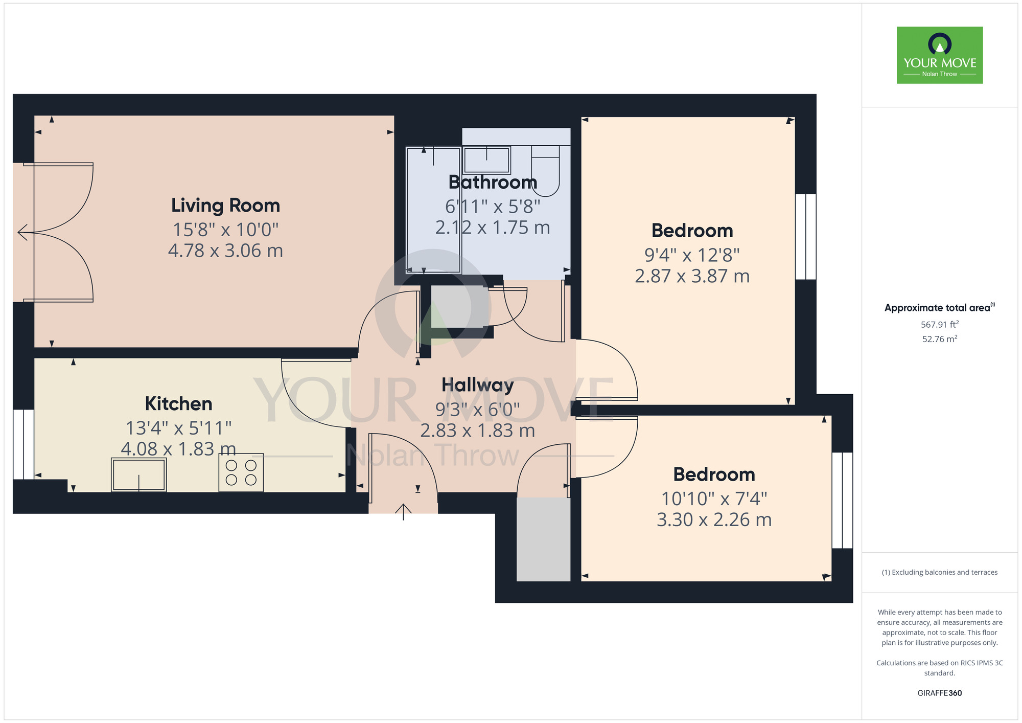 Floorplan of 2 bedroom  Flat for sale, Balfour Close, Kingsthorpe, Northamptonshire, NN2