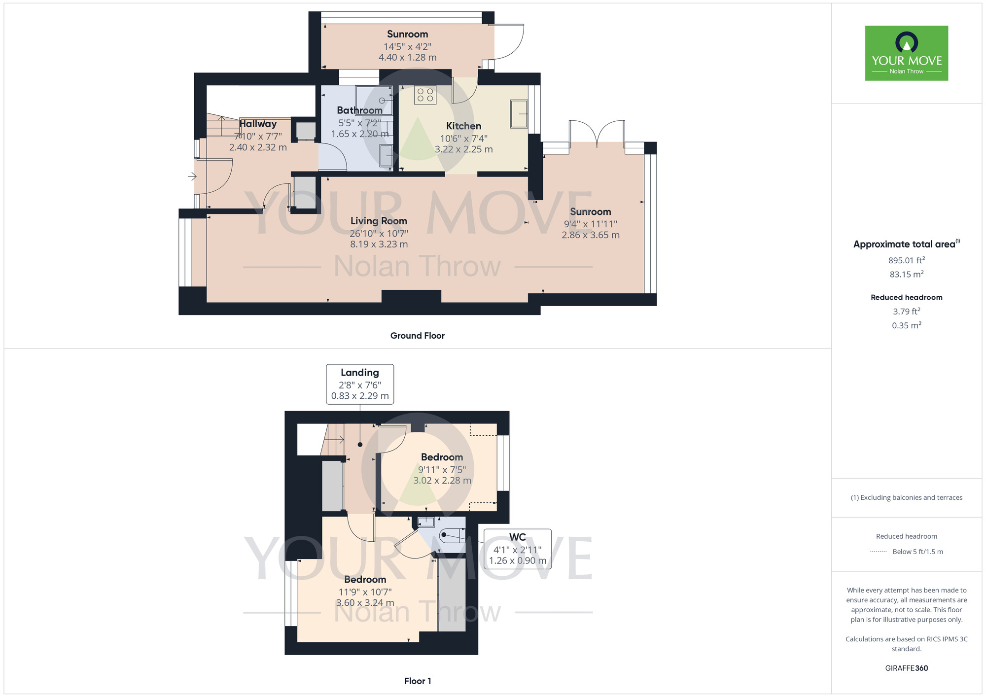Floorplan of 2 bedroom Semi Detached House for sale, Ploughmans Walk, Kingsthorpe, Northamptonshire, NN2